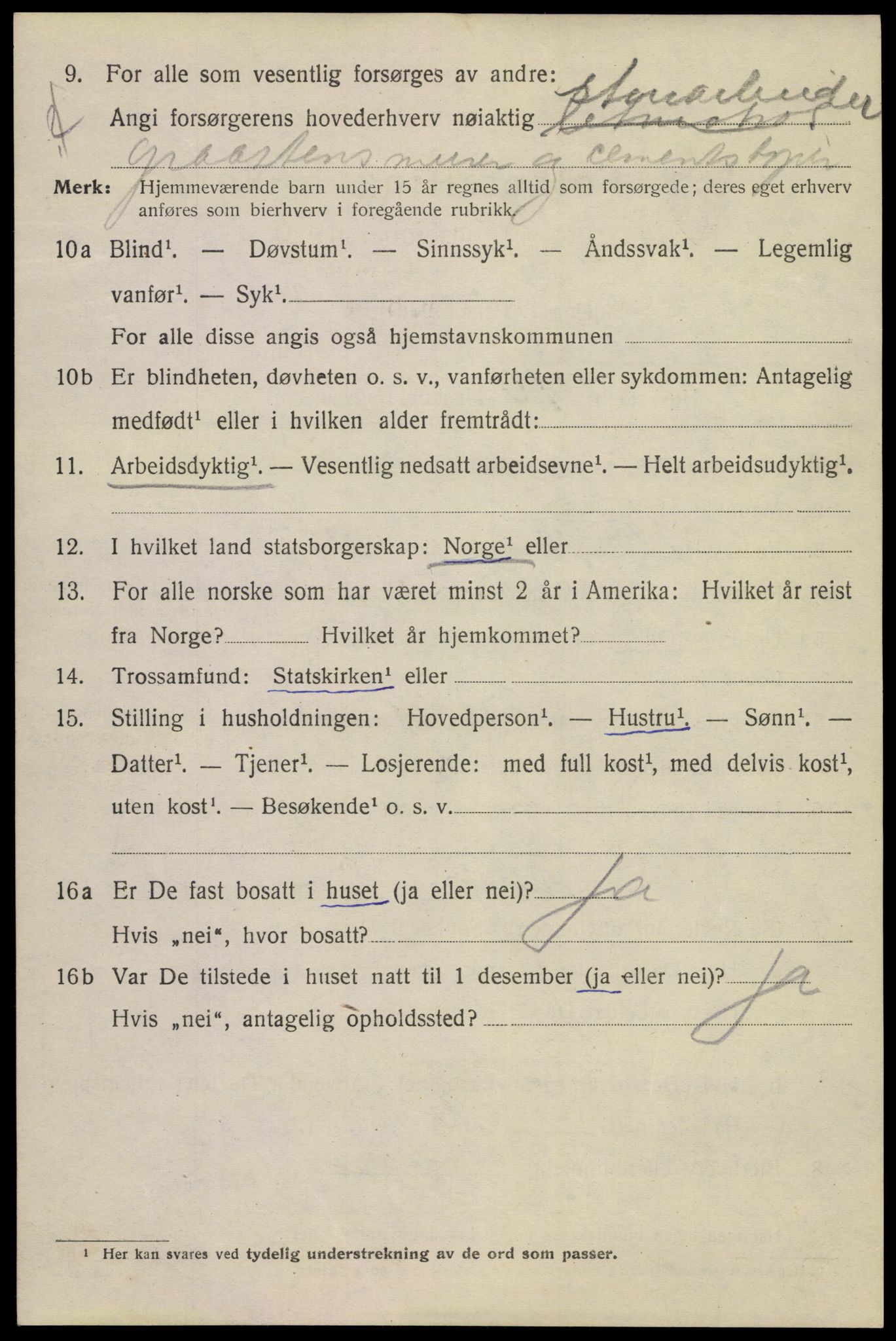 SAKO, 1920 census for Kragerø, 1920, p. 7220