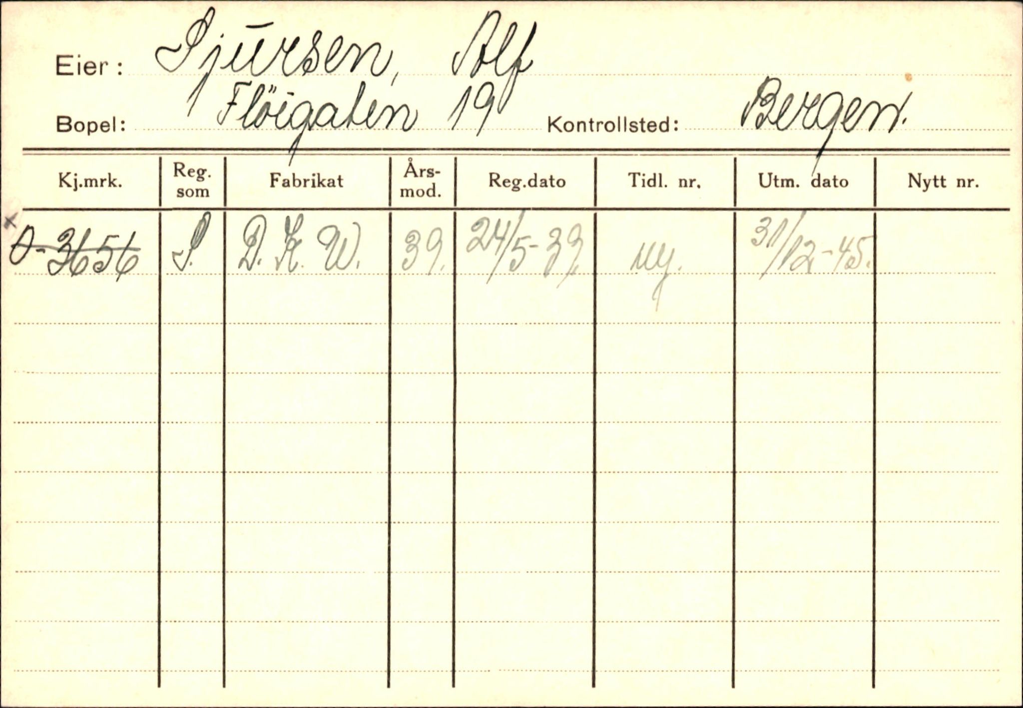 Statens vegvesen, Hordaland vegkontor, AV/SAB-A-5201/2/Hb/L0031: O-eierkort S, 1920-1971, p. 2