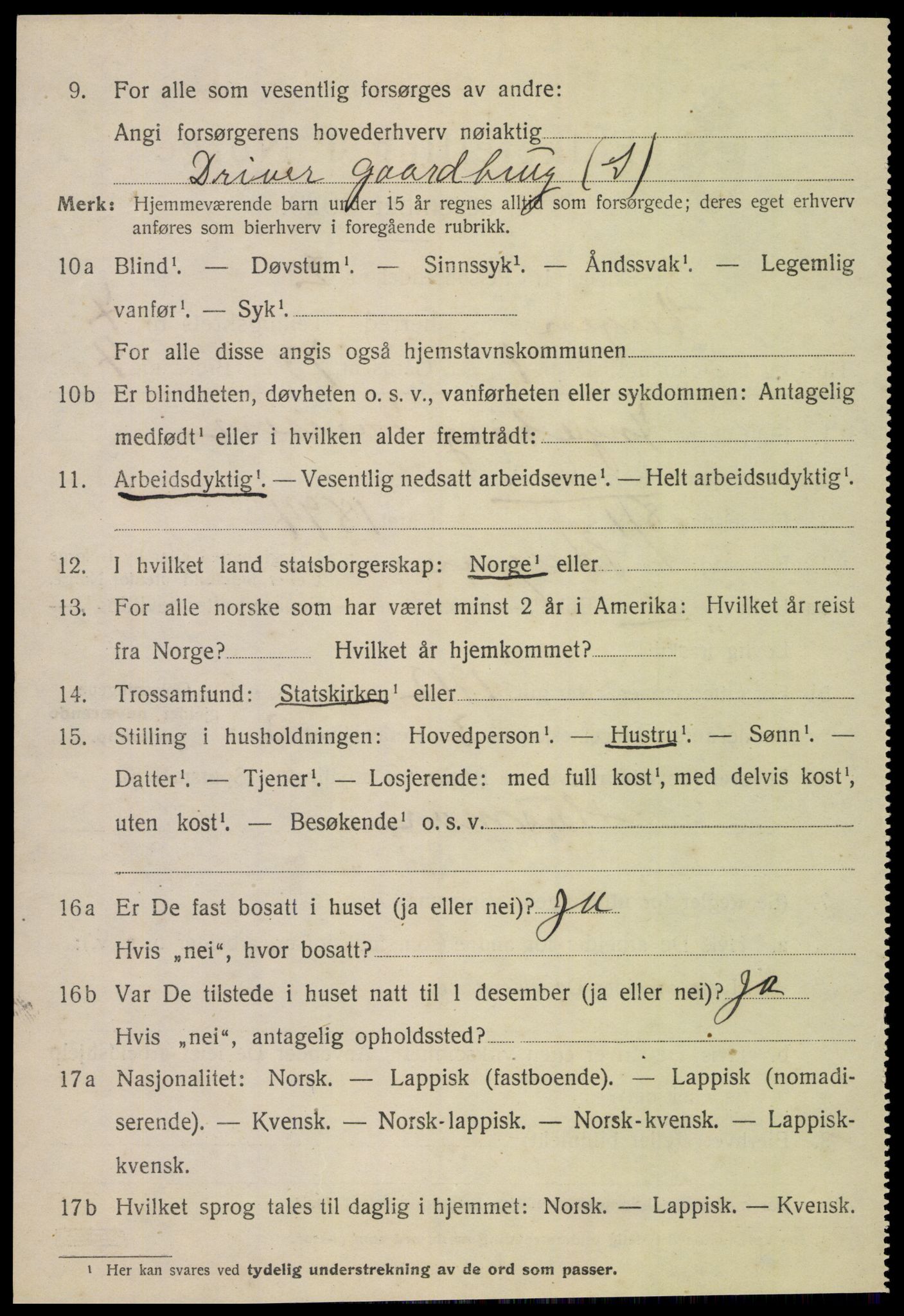 SAT, 1920 census for Steigen, 1920, p. 2751