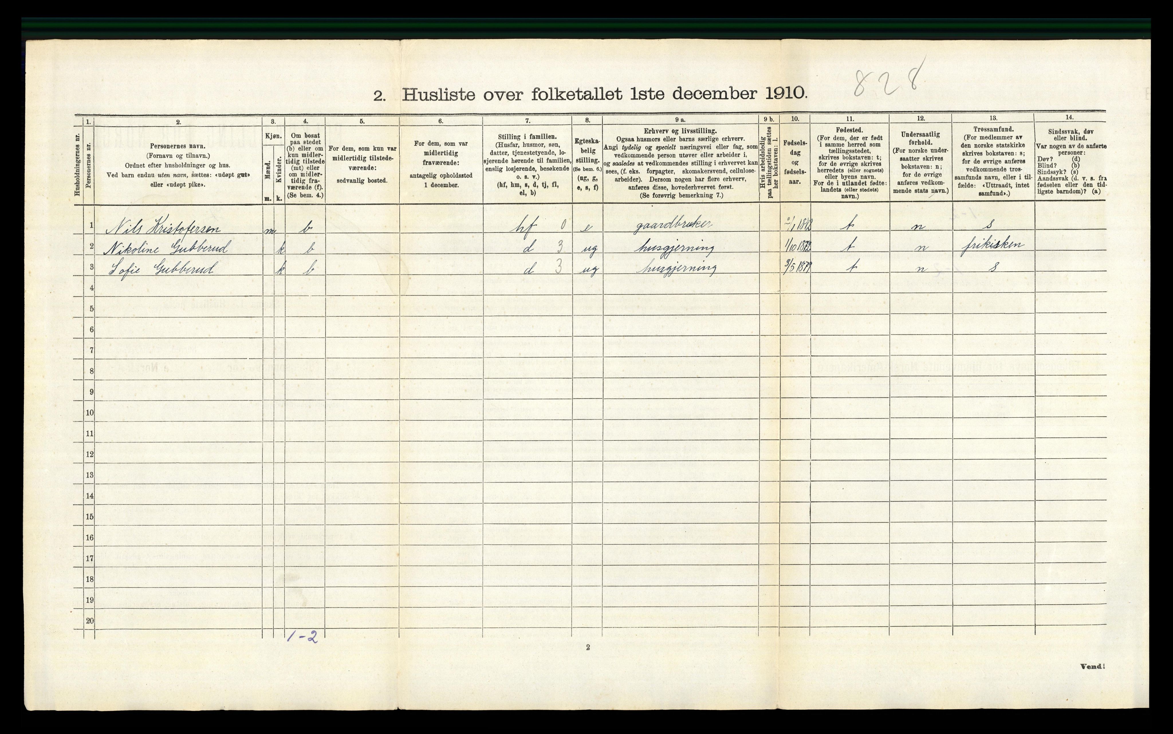 RA, 1910 census for Stange, 1910, p. 347