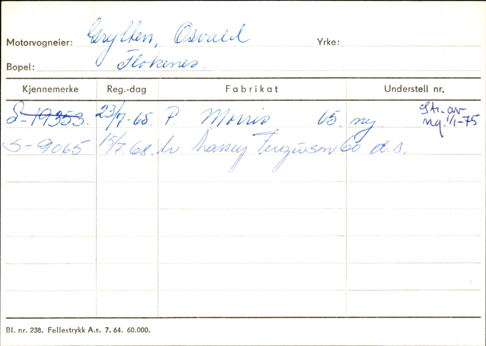 Statens vegvesen, Sogn og Fjordane vegkontor, AV/SAB-A-5301/4/F/L0132: Eigarregister Askvoll A-Å. Balestrand A-Å, 1945-1975, p. 457