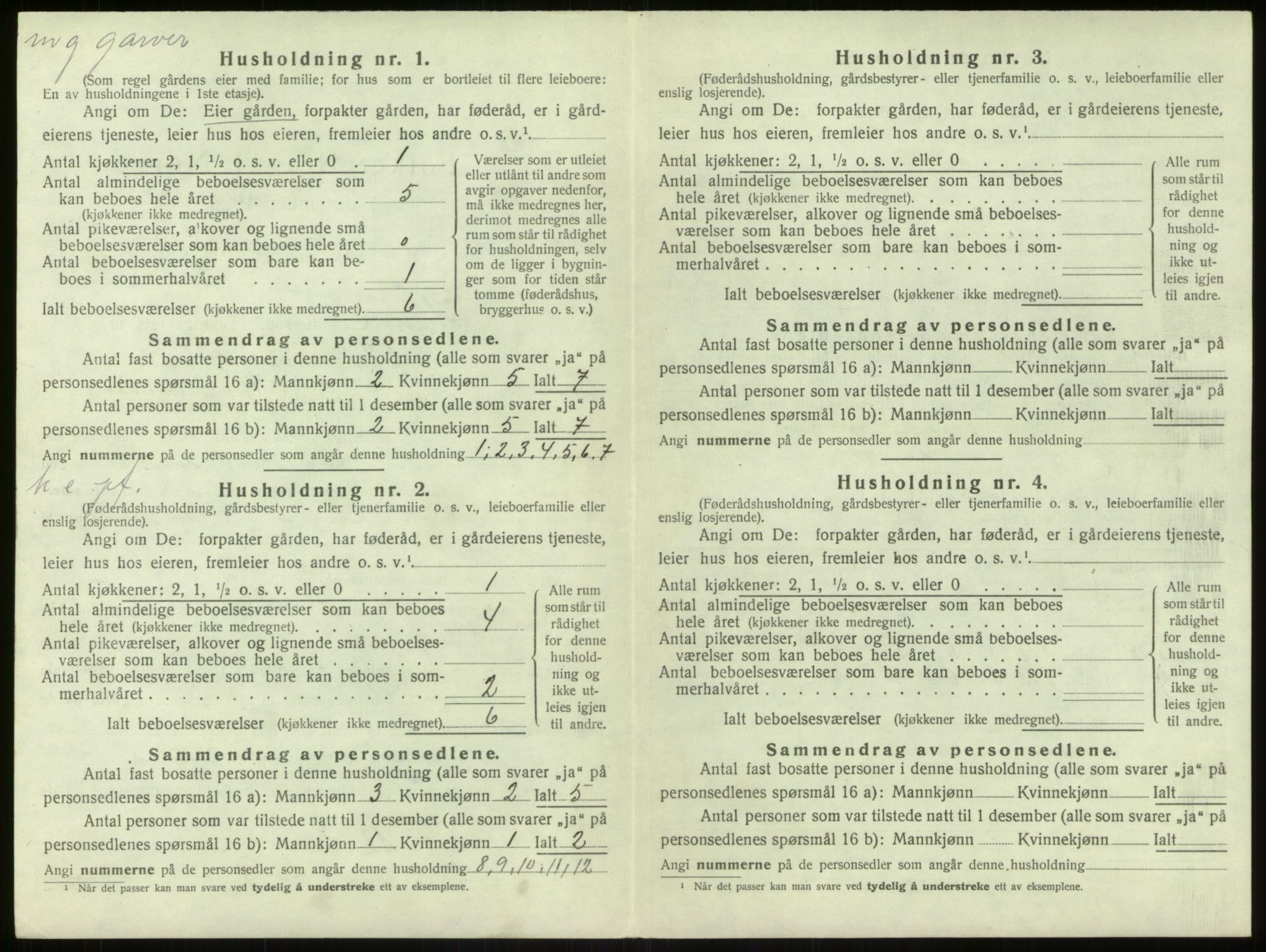 SAB, 1920 census for Hamre, 1920, p. 735