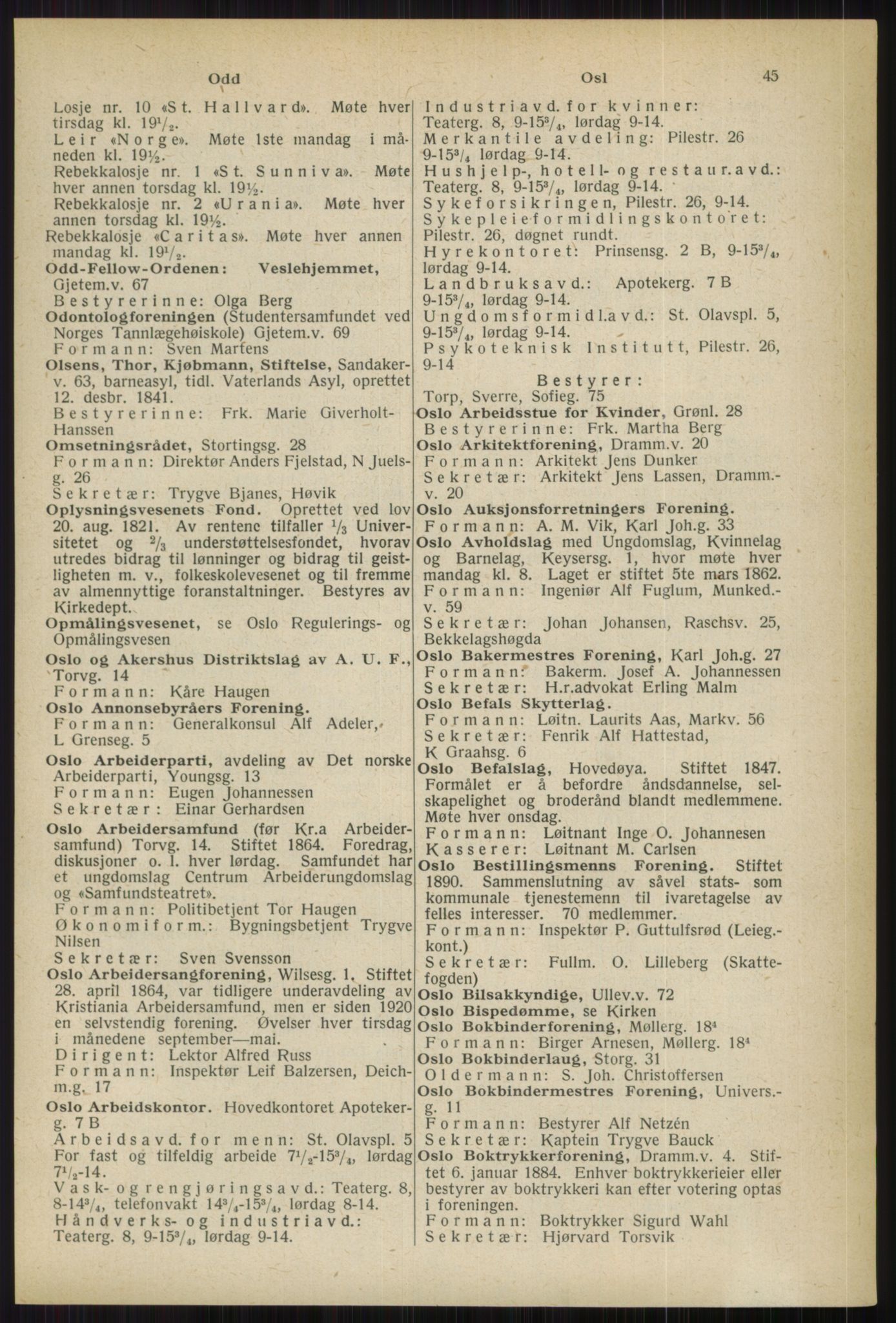 Kristiania/Oslo adressebok, PUBL/-, 1936, p. 45