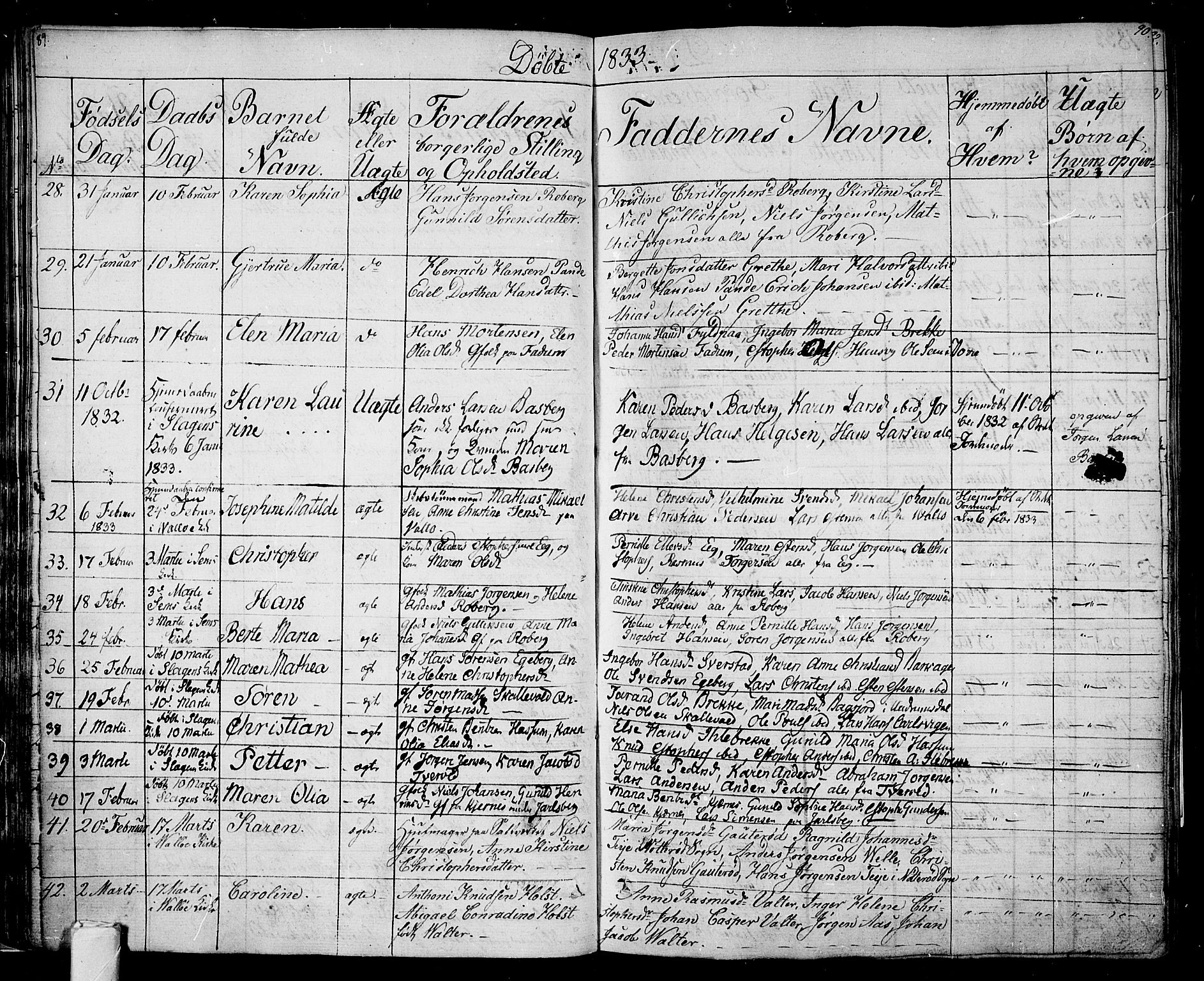 Sem kirkebøker, SAKO/A-5/F/Fa/L0005: Parish register (official) no. I 5, 1825-1842, p. 89-90