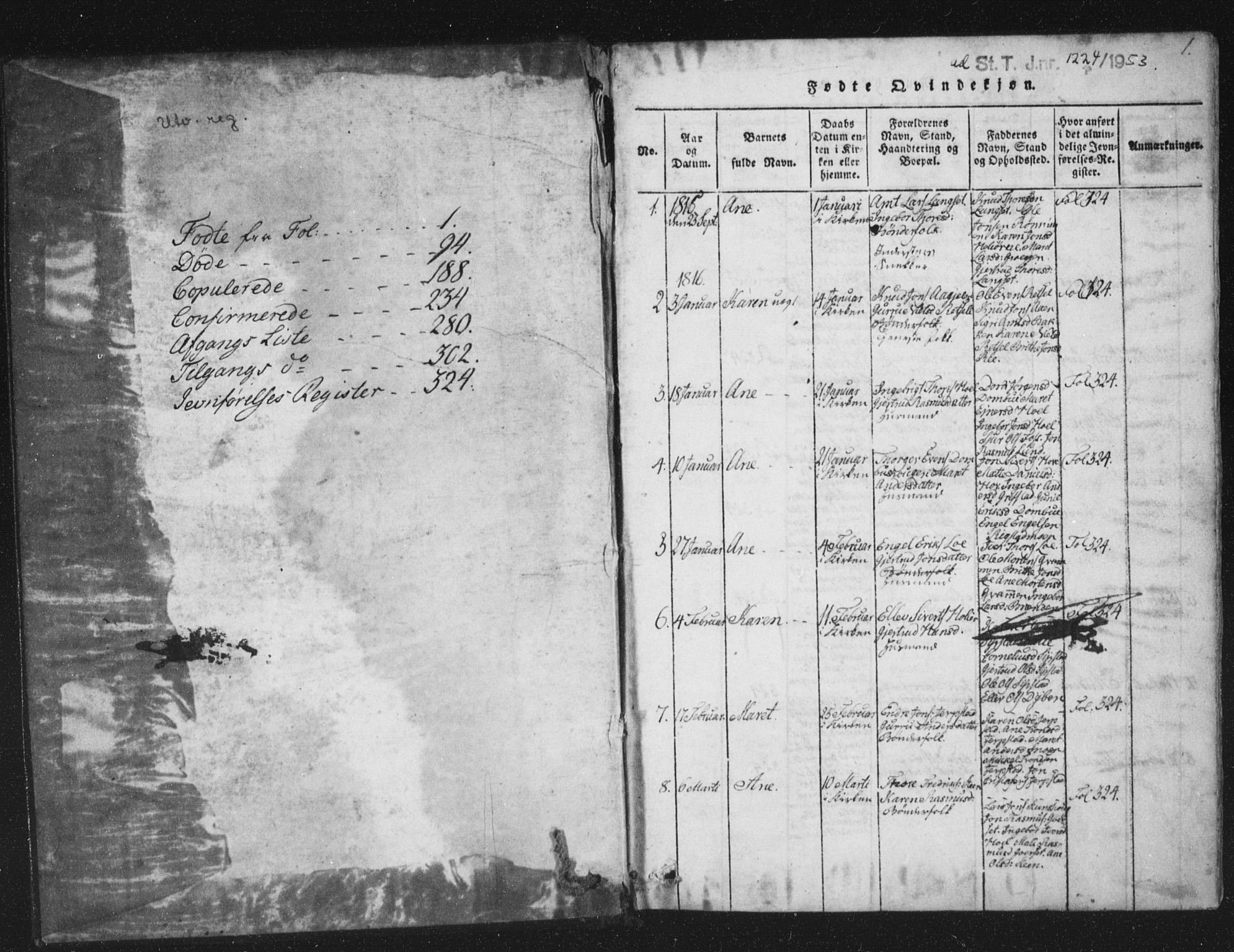 Ministerialprotokoller, klokkerbøker og fødselsregistre - Sør-Trøndelag, AV/SAT-A-1456/672/L0862: Parish register (copy) no. 672C01, 1816-1831, p. 1