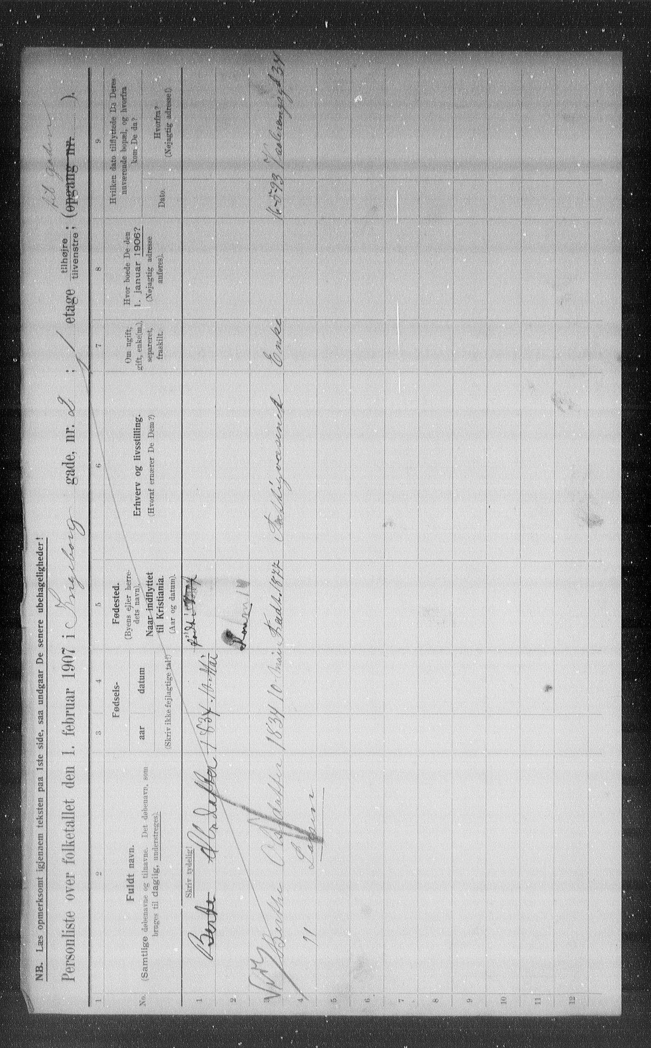 OBA, Municipal Census 1907 for Kristiania, 1907, p. 22447