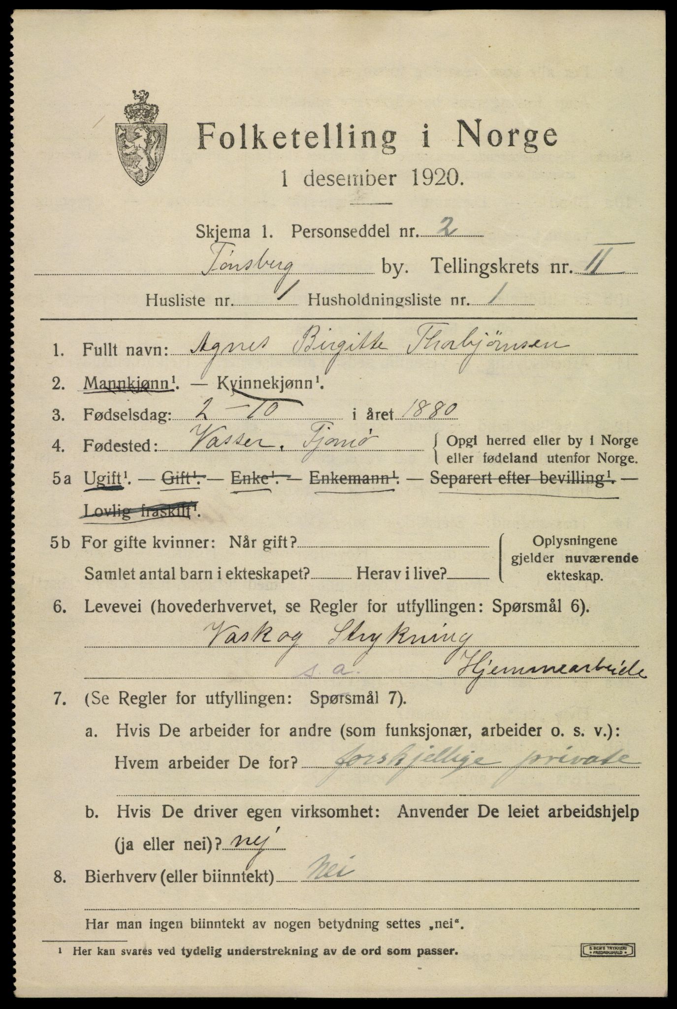 SAKO, 1920 census for Tønsberg, 1920, p. 9859