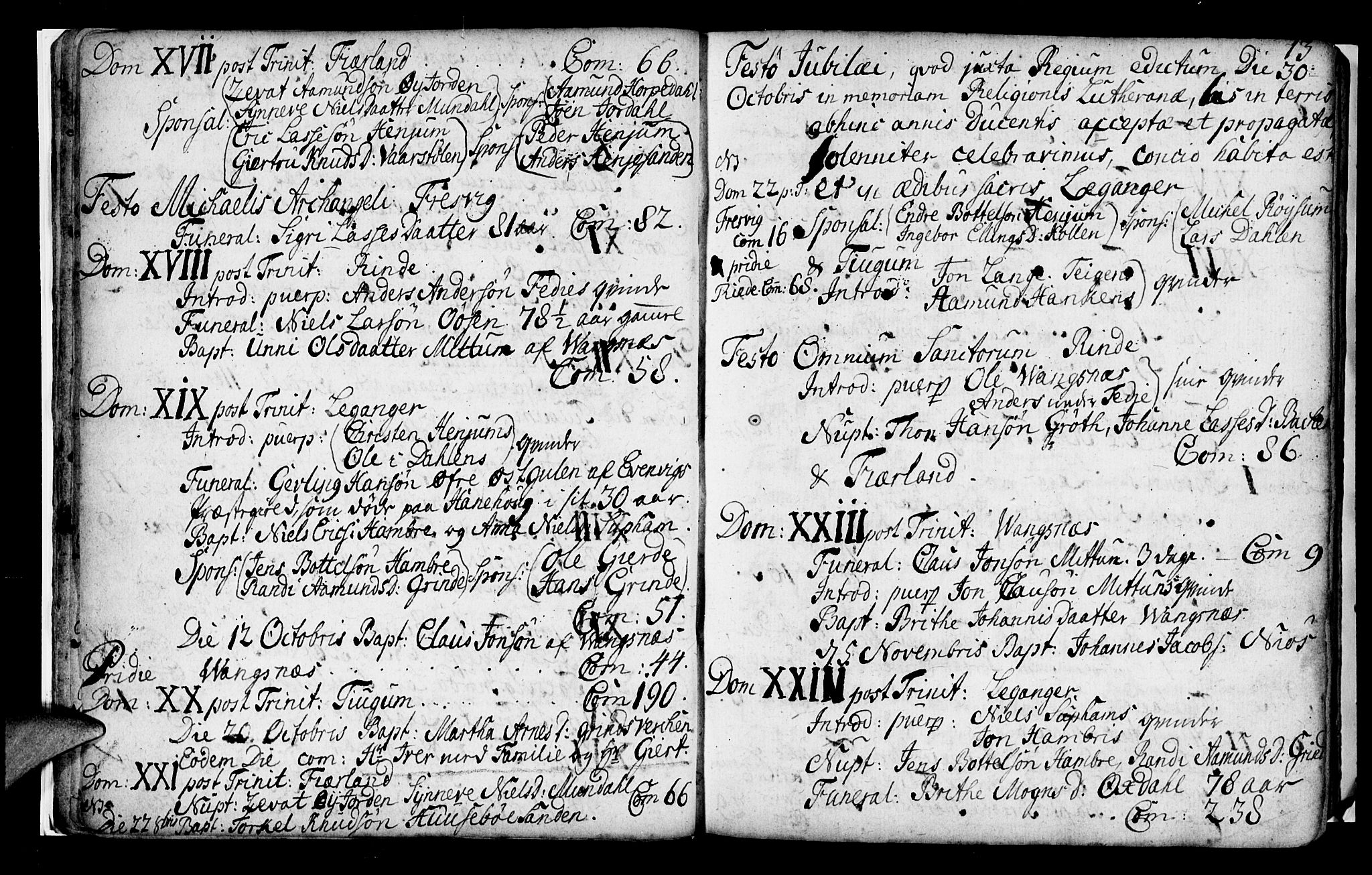 Leikanger sokneprestembete, AV/SAB-A-81001/H/Haa/Haaa/L0002: Parish register (official) no. A 2, 1735-1756, p. 13