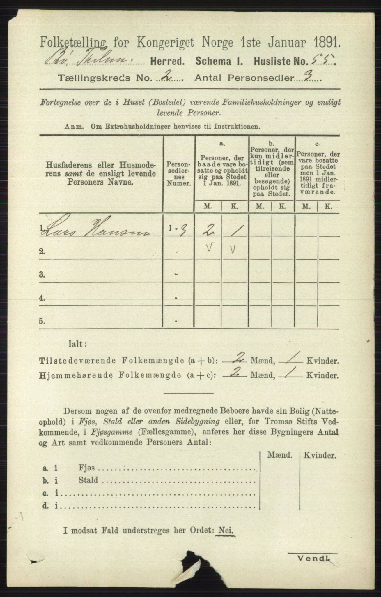 RA, 1891 census for 0821 Bø, 1891, p. 676