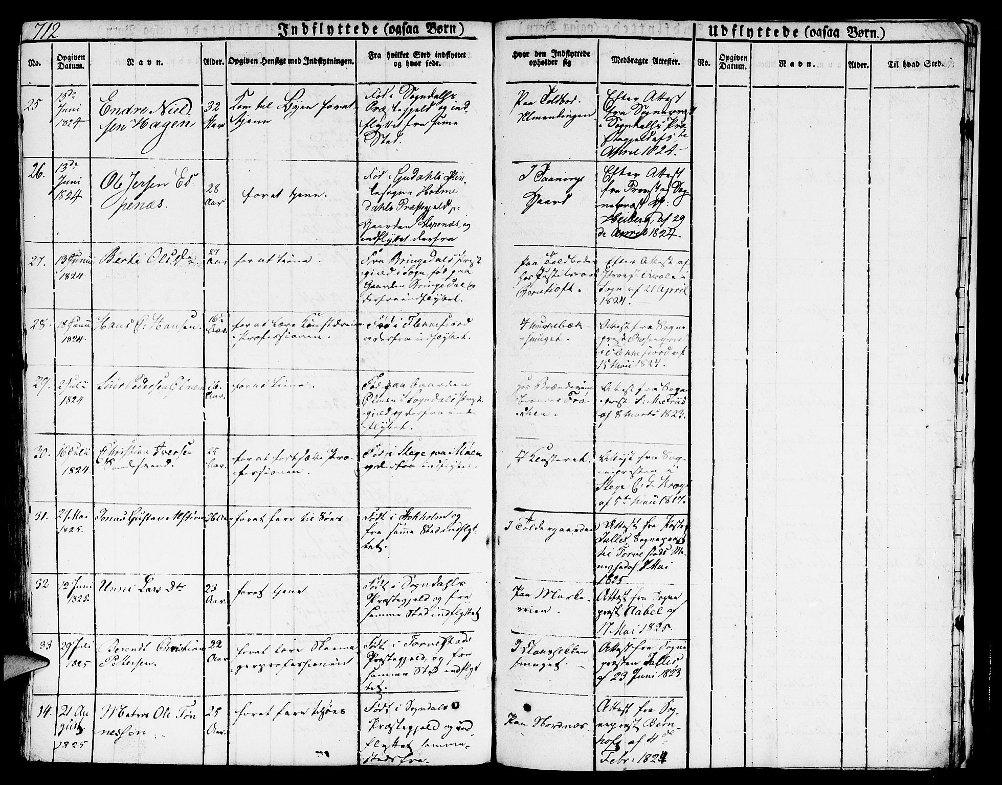 Nykirken Sokneprestembete, SAB/A-77101/H/Hab: Parish register (copy) no. A 5II, 1821-1843, p. 712