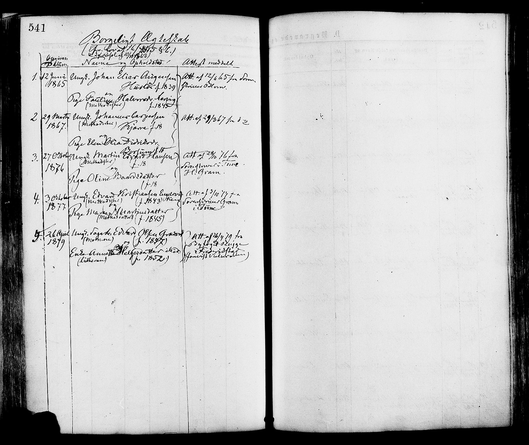 Onsøy prestekontor Kirkebøker, SAO/A-10914/F/Fa/L0004: Parish register (official) no. I 4, 1861-1877, p. 541