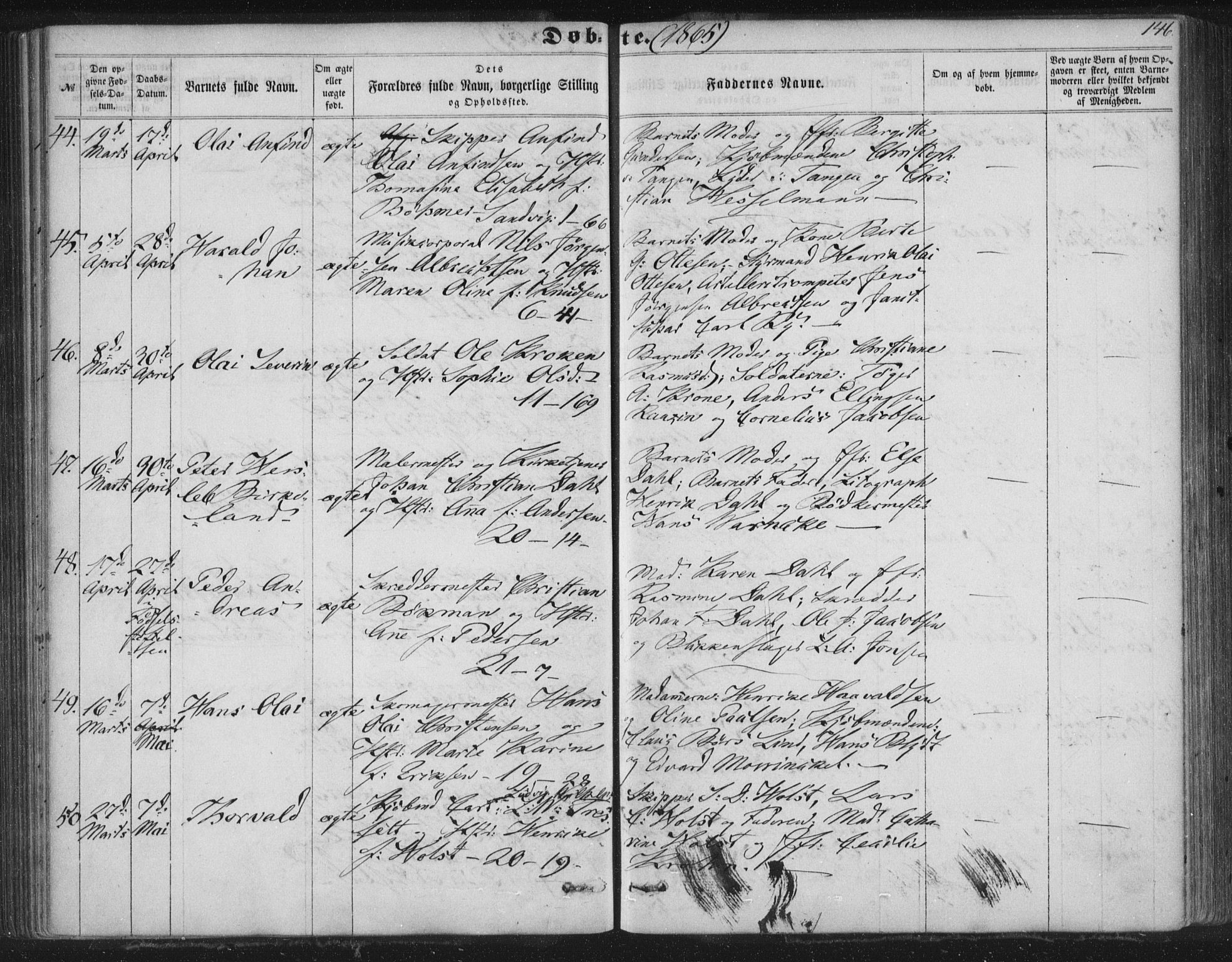 Korskirken sokneprestembete, SAB/A-76101/H/Haa/L0018: Parish register (official) no. B 4, 1857-1866, p. 146