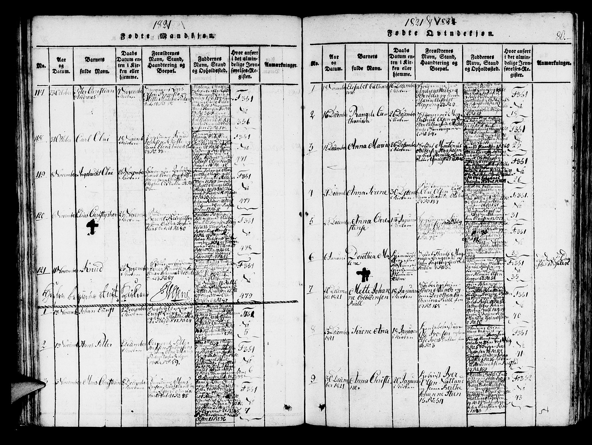 Korskirken sokneprestembete, SAB/A-76101/H/Haa/L0013: Parish register (official) no. A 13, 1815-1822, p. 80
