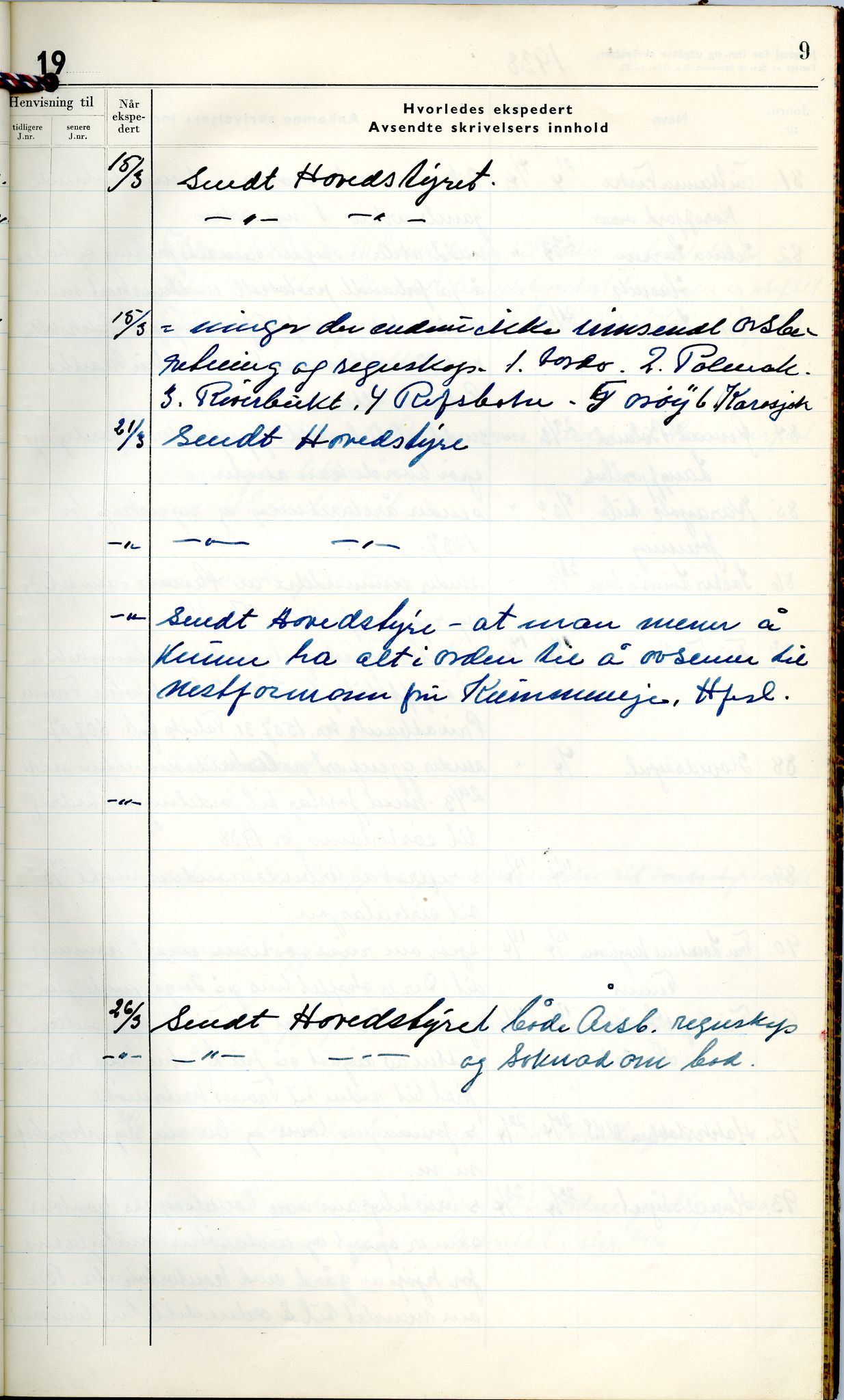 Norske Kvinners Sanitetsforening Finnmark , FMFB/A-1006/C/L0008: Journal for inn- og utgåtte brev, 1938-1944