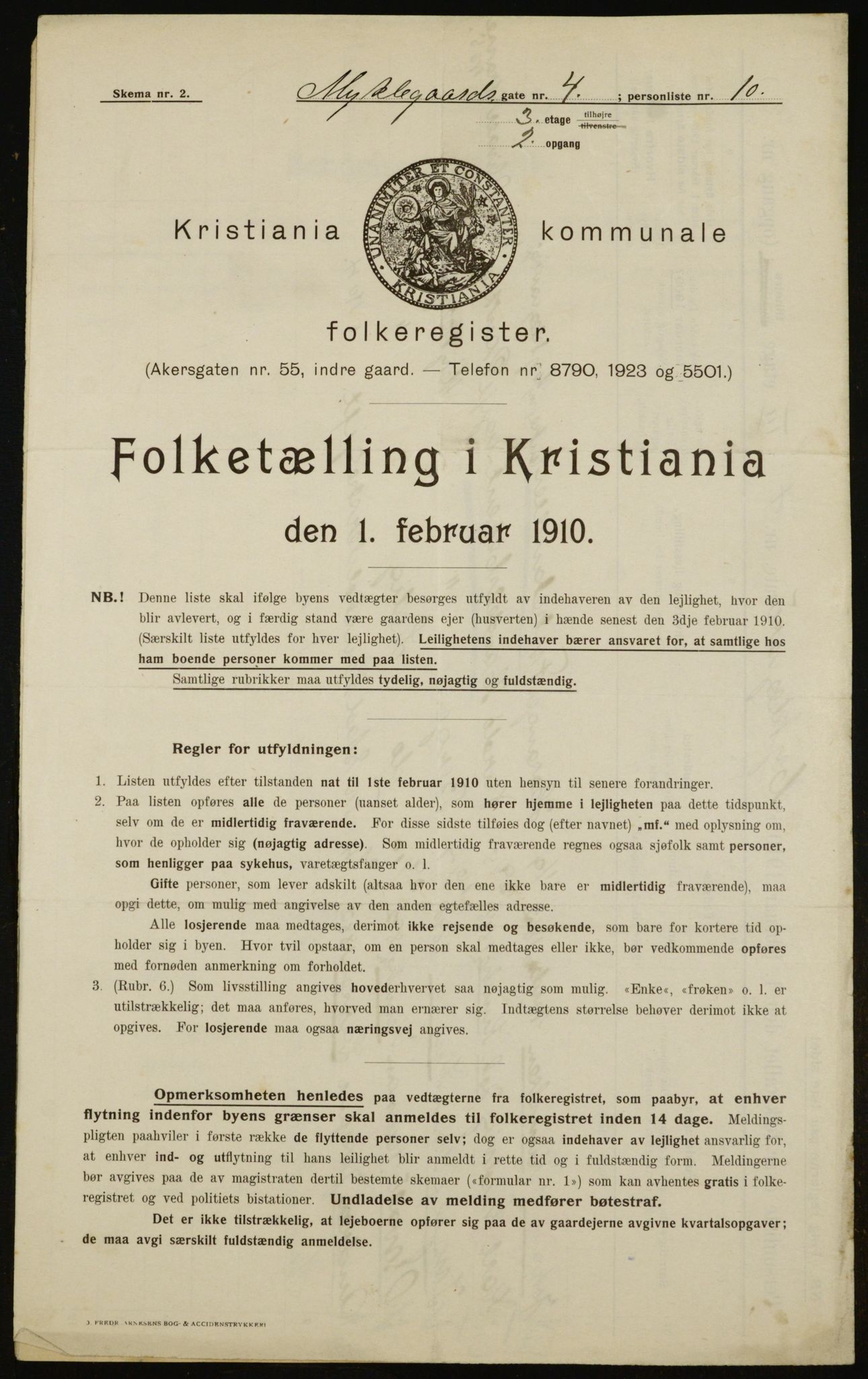 OBA, Municipal Census 1910 for Kristiania, 1910, p. 65958