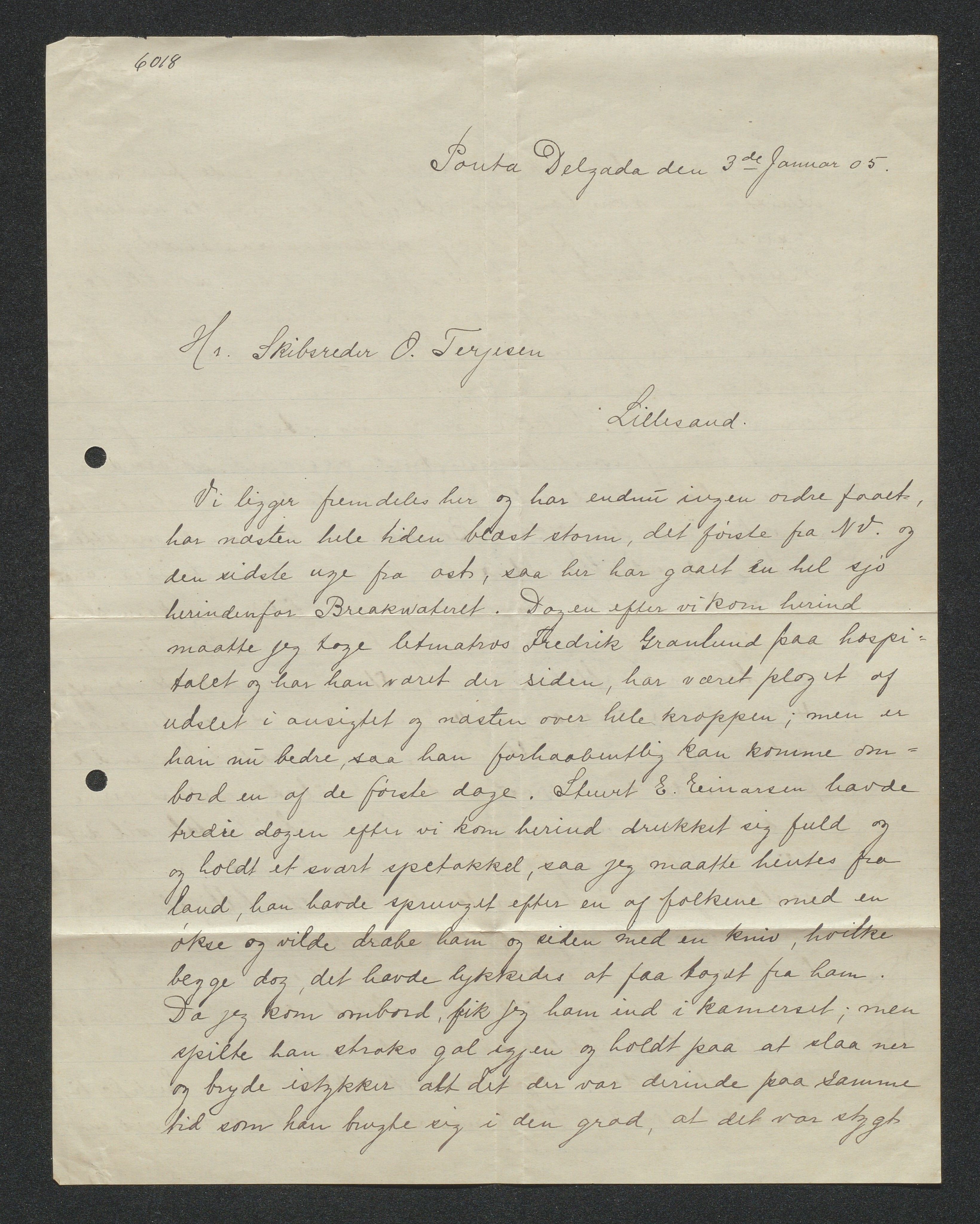 O. Terjesens rederi, AAKS/PA-2525/E/E01/L0013: Korrespondanse, 1904-1905