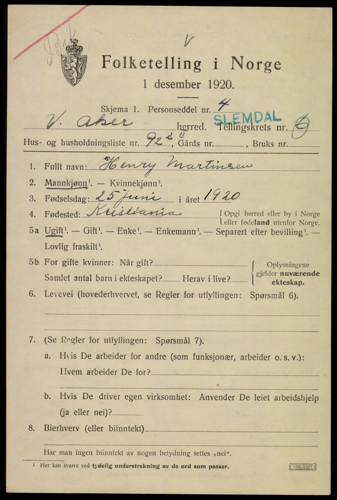 SAO, 1920 census for Aker, 1920, p. 41046