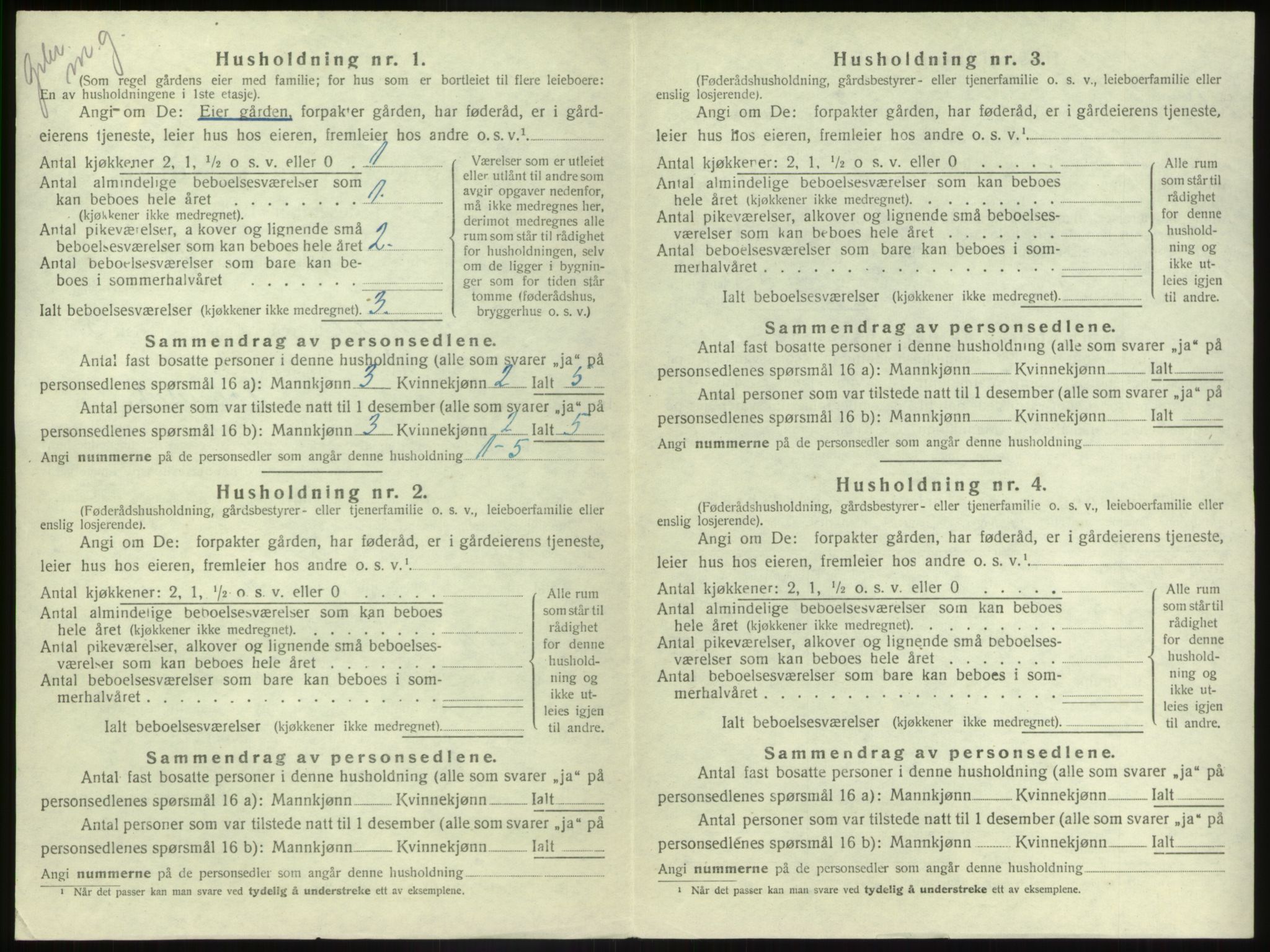 SAB, 1920 census for Naustdal, 1920, p. 244