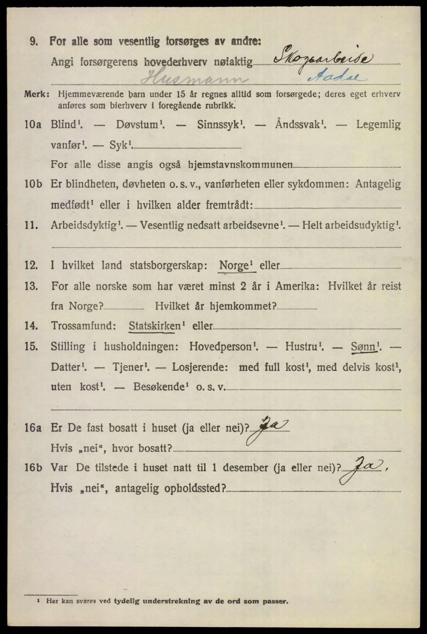 SAKO, 1920 census for Ådal, 1920, p. 5731