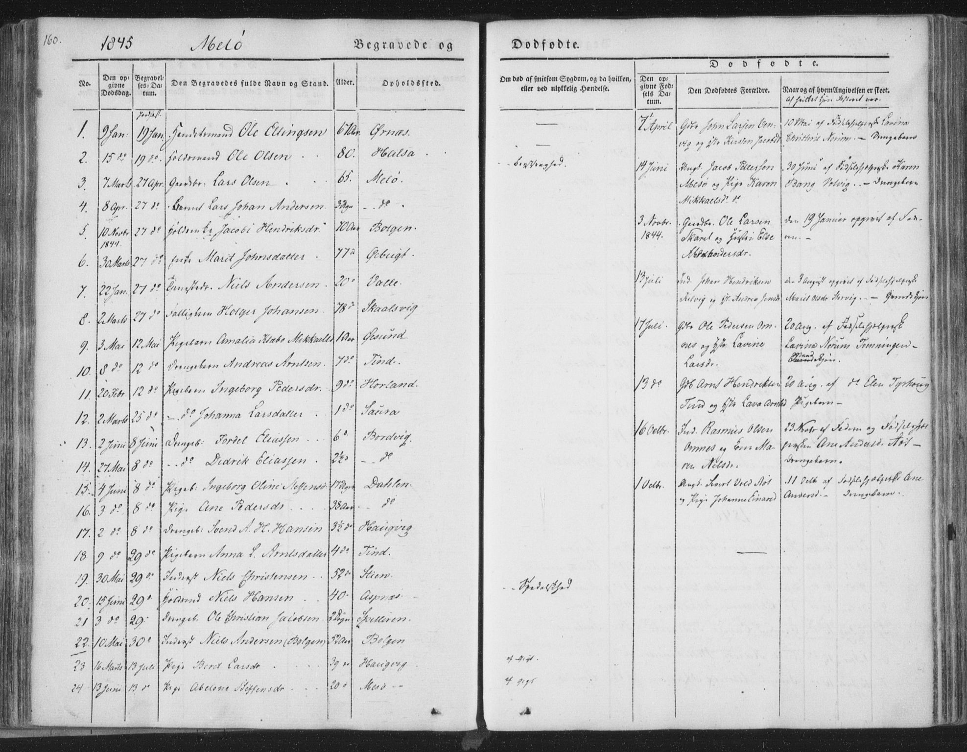 Ministerialprotokoller, klokkerbøker og fødselsregistre - Nordland, AV/SAT-A-1459/841/L0604: Parish register (official) no. 841A09 /2, 1845-1862, p. 160