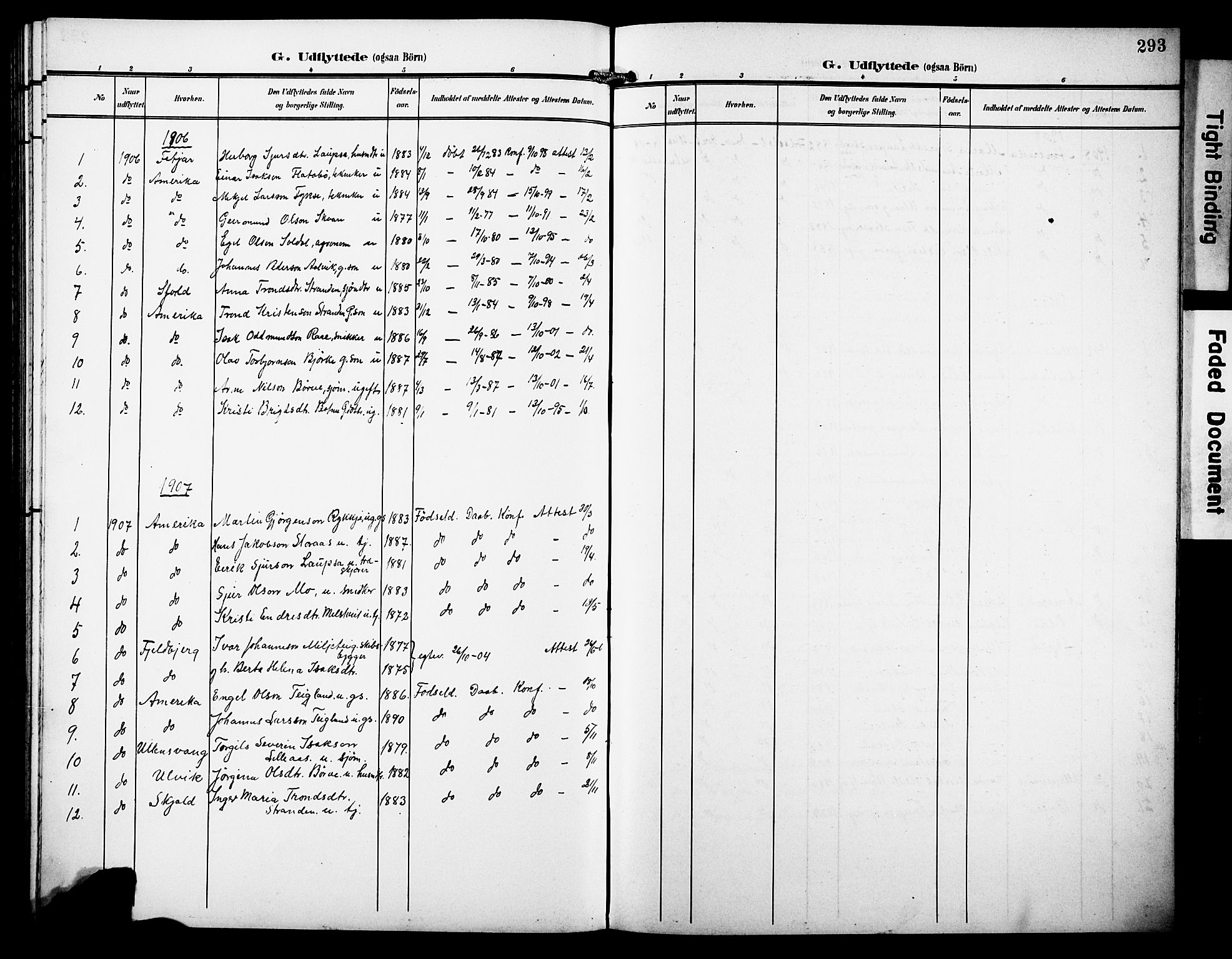 Kvam sokneprestembete, SAB/A-76201/H/Hab: Parish register (copy) no. C 4, 1906-1931, p. 293