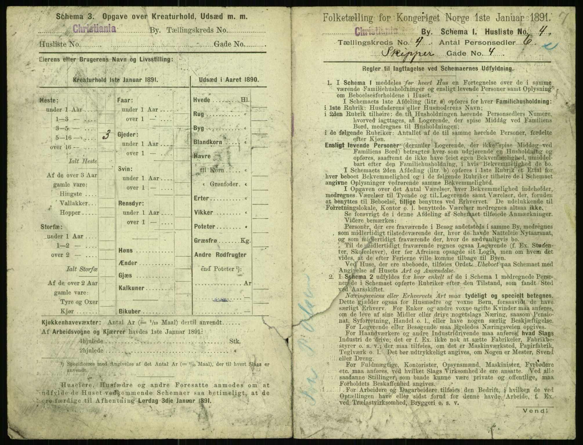 RA, 1891 census for 0301 Kristiania, 1891, p. 2064