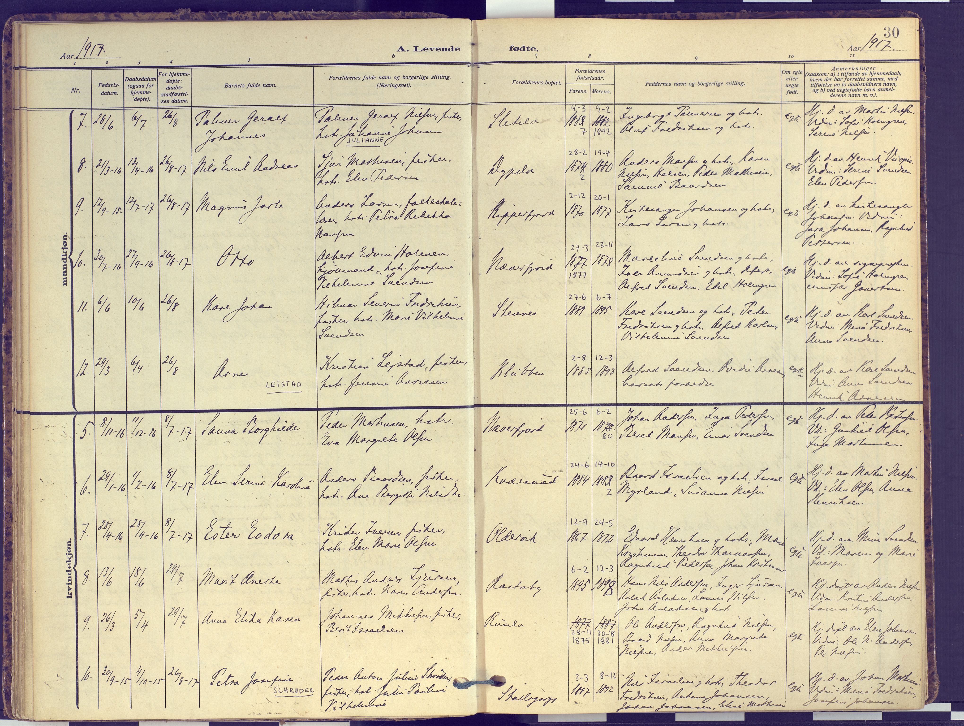 Hammerfest sokneprestkontor, SATØ/S-1347: Parish register (official) no. 16, 1908-1923, p. 30