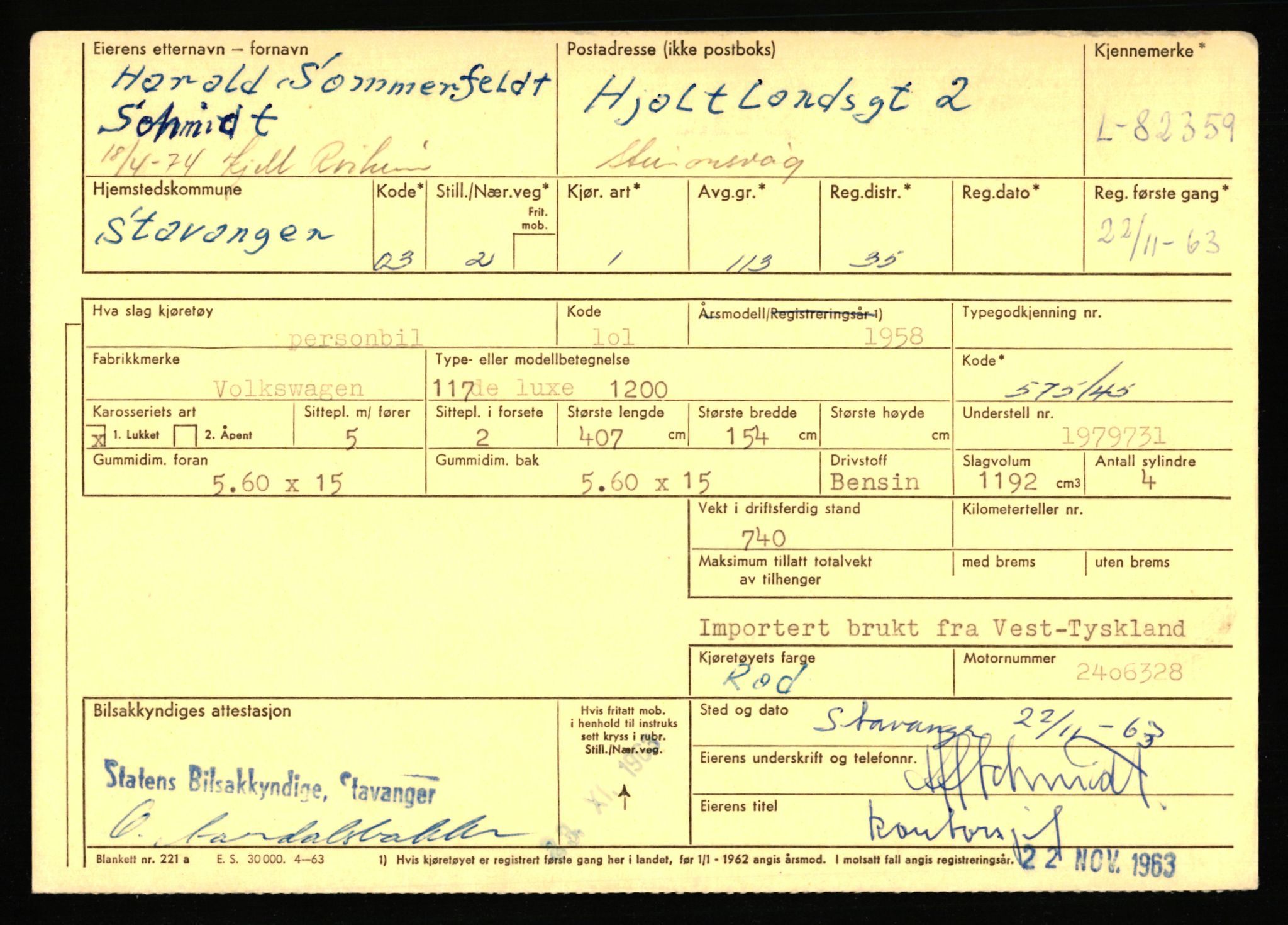 Stavanger trafikkstasjon, AV/SAST-A-101942/0/F/L0072: L-82200 - L-84099, 1930-1971, p. 219