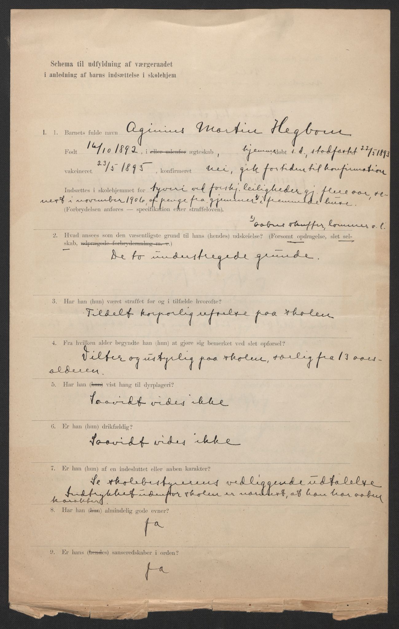 Falstad skolehjem, AV/RA-S-1676/E/Eb/L0007: Elevmapper løpenr. 146-168, 1905-1911, p. 314