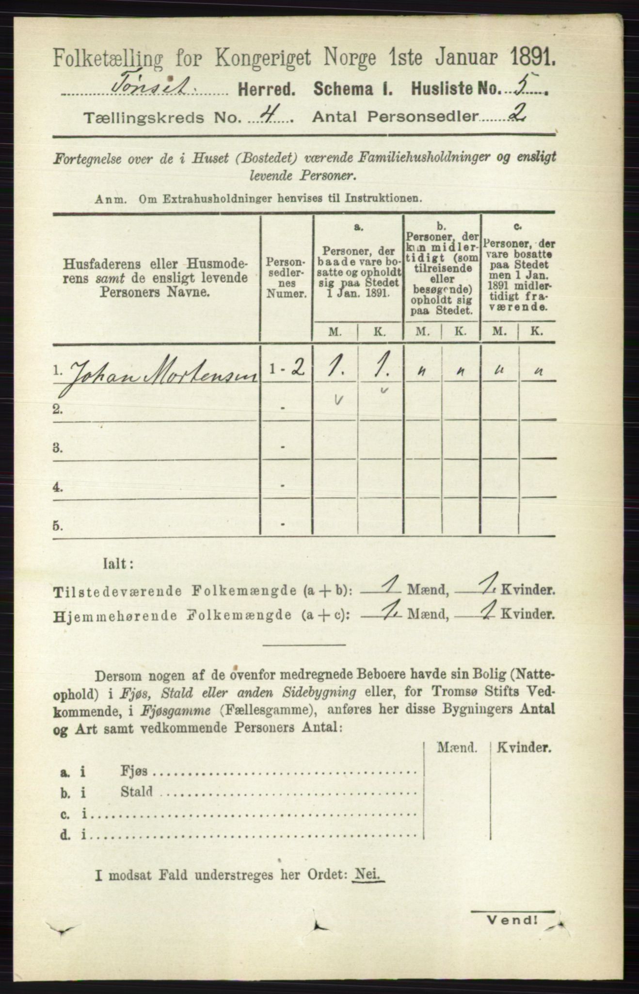 RA, 1891 census for 0437 Tynset, 1891, p. 735