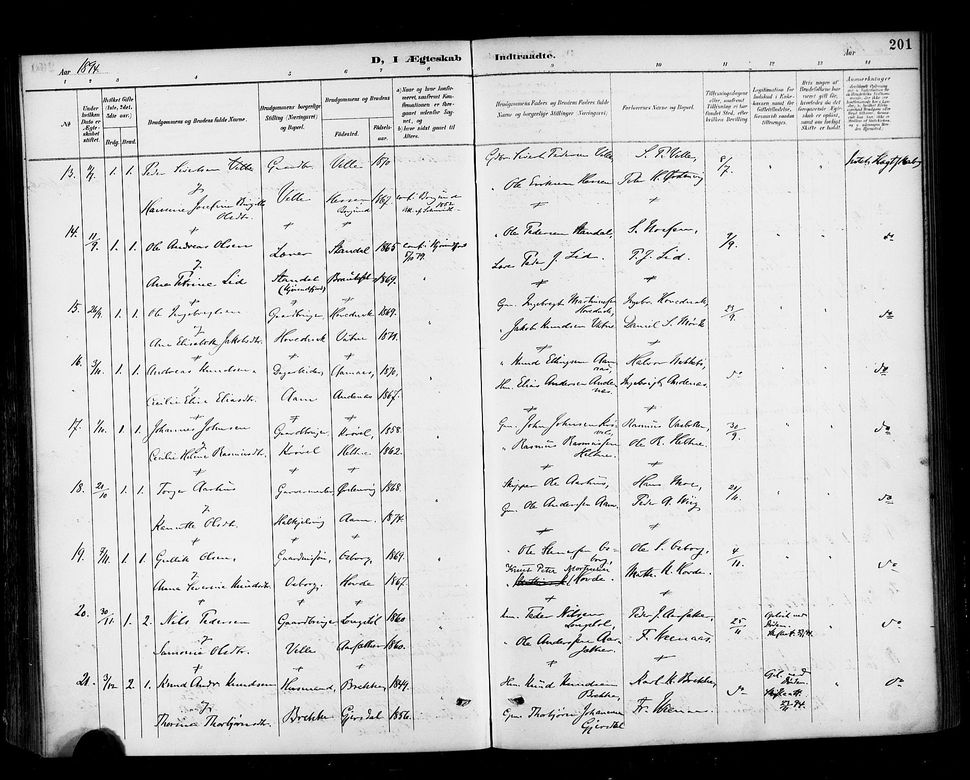 Ministerialprotokoller, klokkerbøker og fødselsregistre - Møre og Romsdal, AV/SAT-A-1454/513/L0177: Parish register (official) no. 513A04, 1890-1906, p. 201