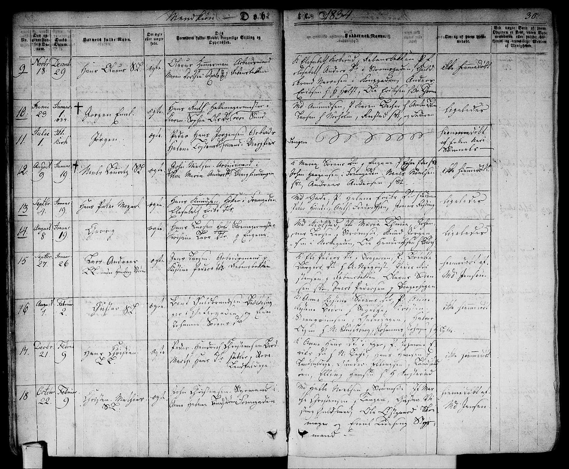 Bragernes kirkebøker, AV/SAKO-A-6/F/Fb/L0001: Parish register (official) no. II 1, 1830-1847, p. 30