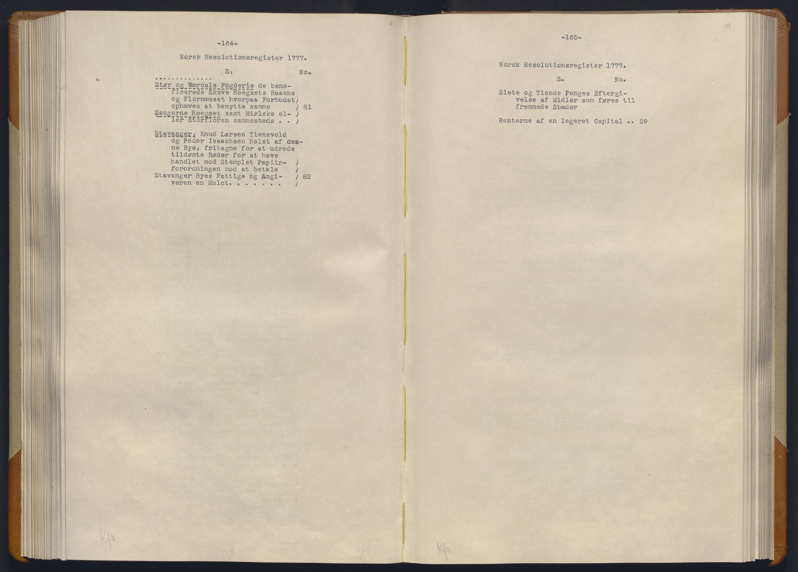 Avskriftsamlingen, AV/RA-EA-4022/F/Fb/L0123: Registratur over norske Relasjons- og  resolusjonsprotokoller, 1773-1780, p. 132