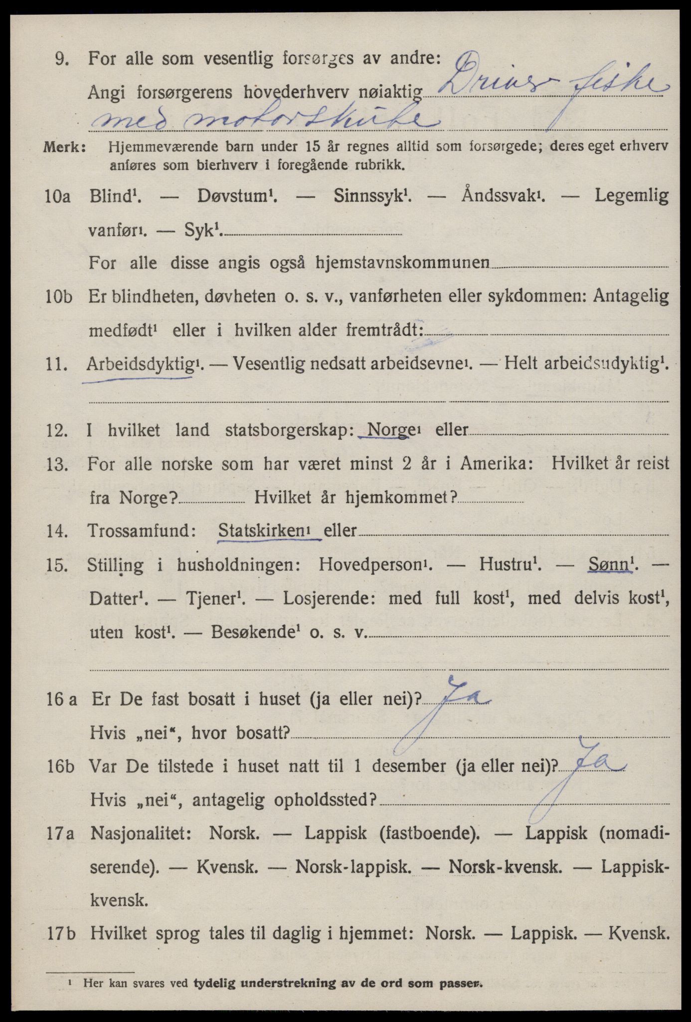 SAT, 1920 census for Jøssund, 1920, p. 3925