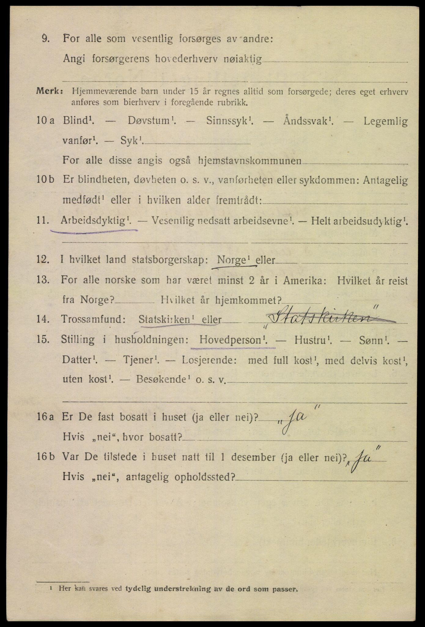 SAK, 1920 census for Flekkefjord, 1920, p. 3379