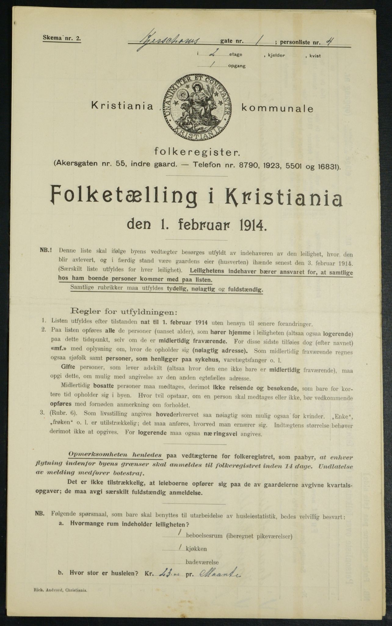 OBA, Municipal Census 1914 for Kristiania, 1914, p. 49378