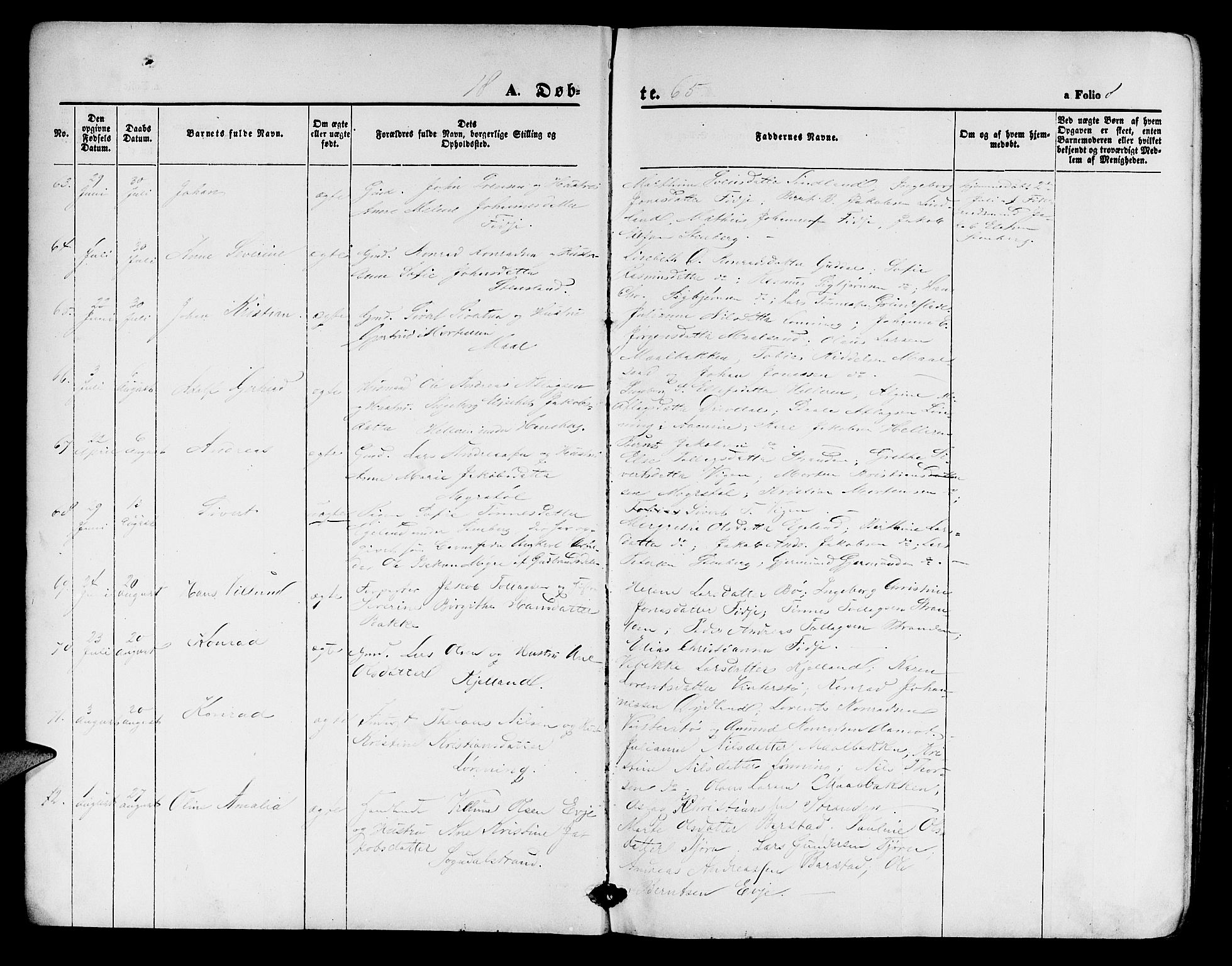 Sokndal sokneprestkontor, AV/SAST-A-101808: Parish register (copy) no. B 3, 1865-1879, p. 8