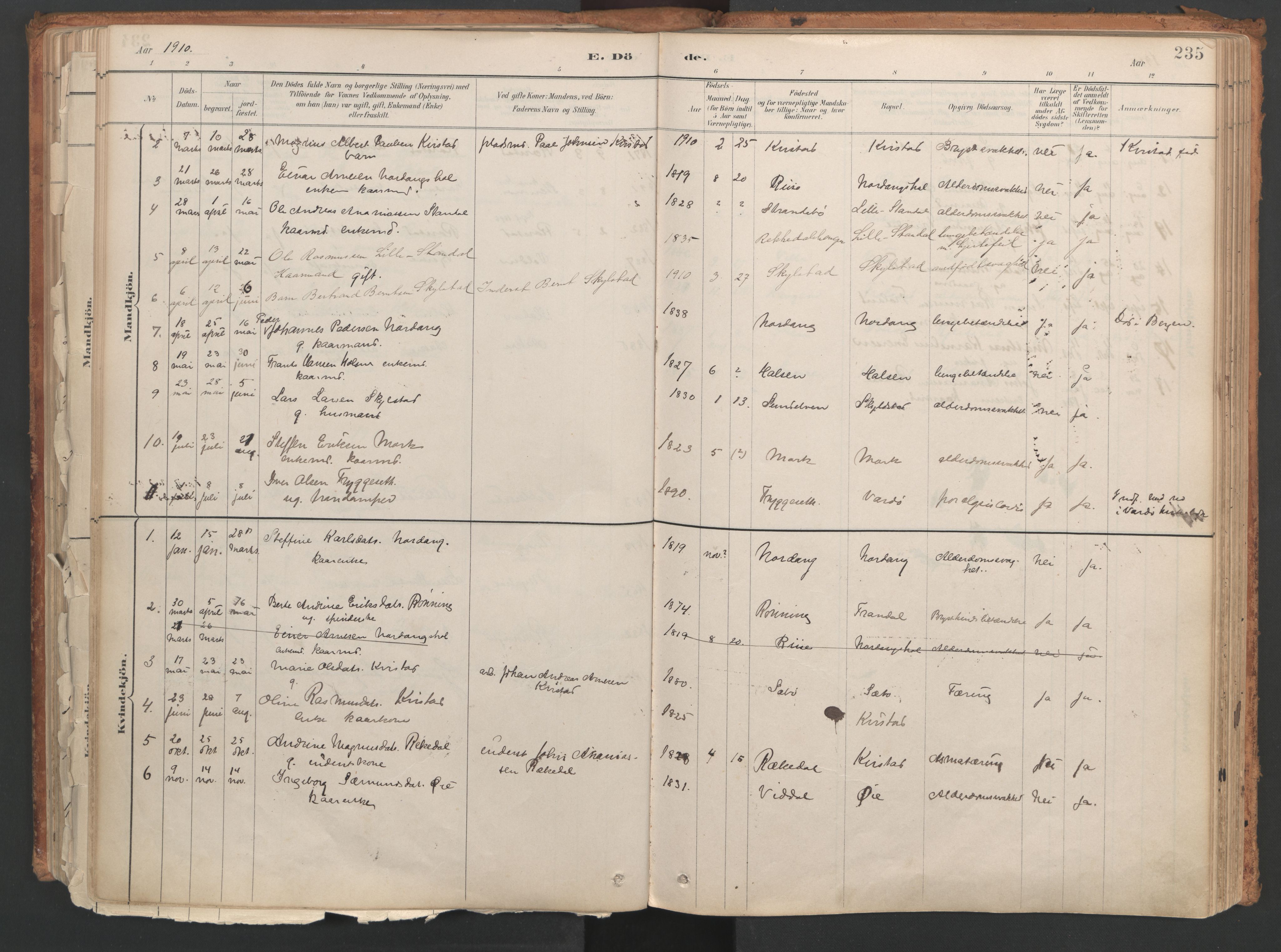 Ministerialprotokoller, klokkerbøker og fødselsregistre - Møre og Romsdal, AV/SAT-A-1454/515/L0211: Parish register (official) no. 515A07, 1886-1910, p. 235