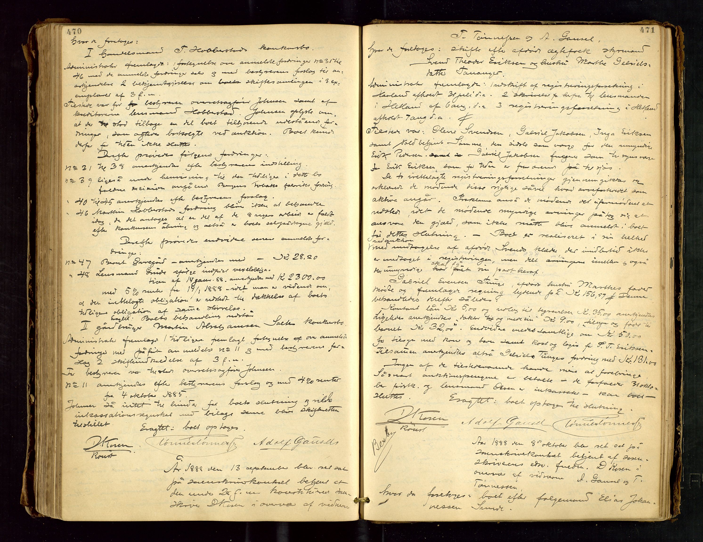Jæren sorenskriveri, AV/SAST-A-100310/01/5/50/50BA/L0003: SKIFTEFORHANDLINGSPROTOKOLL, 1882-1890, p. 470-471