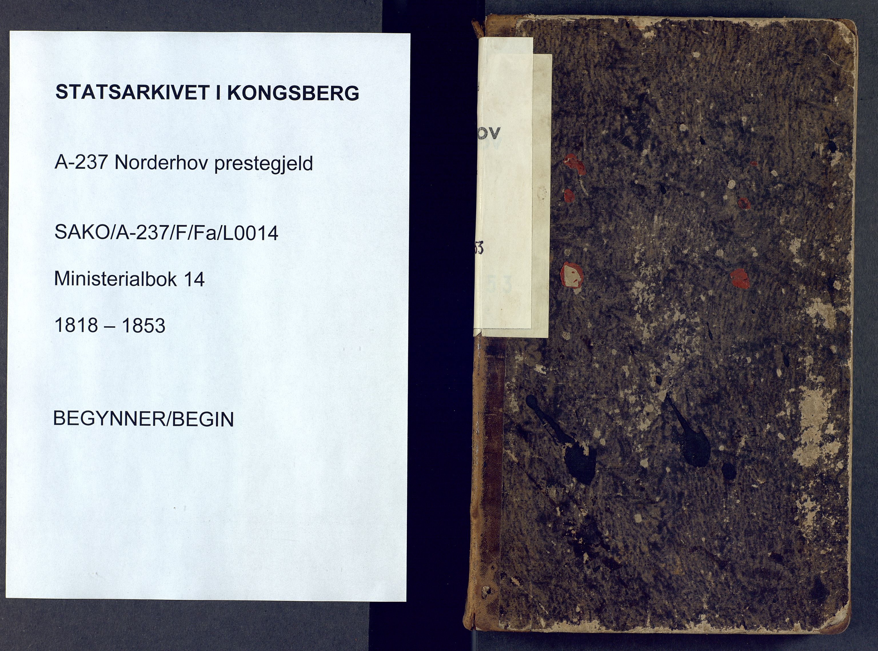 Norderhov kirkebøker, SAKO/A-237/F/Fa/L0014: Vaccination register no. 14, 1818-1853