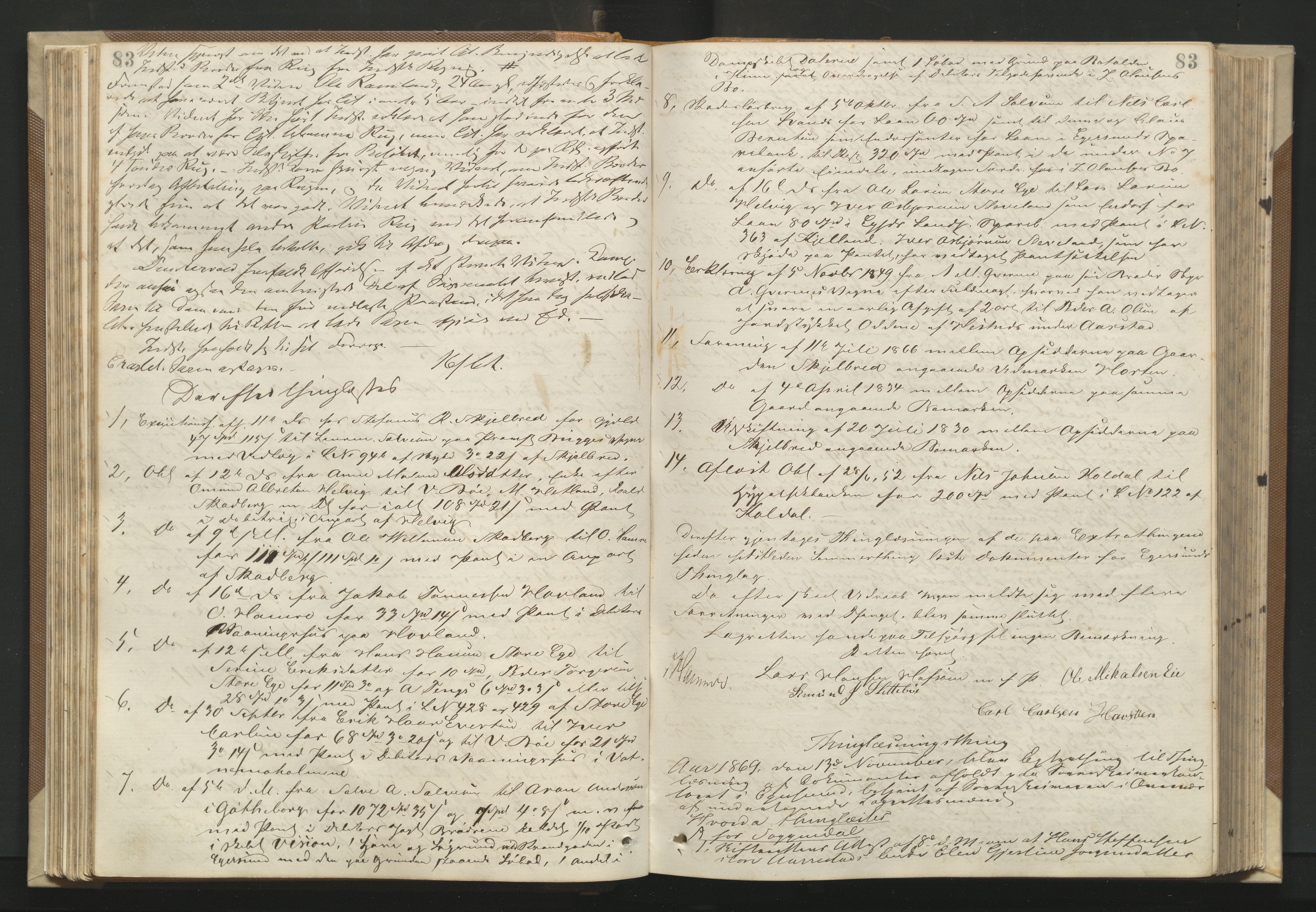 Dalane sorenskriveri, AV/SAST-A-100309/001/3/30/30BA/L0001: TINGBOK, 1868-1875, p. 83