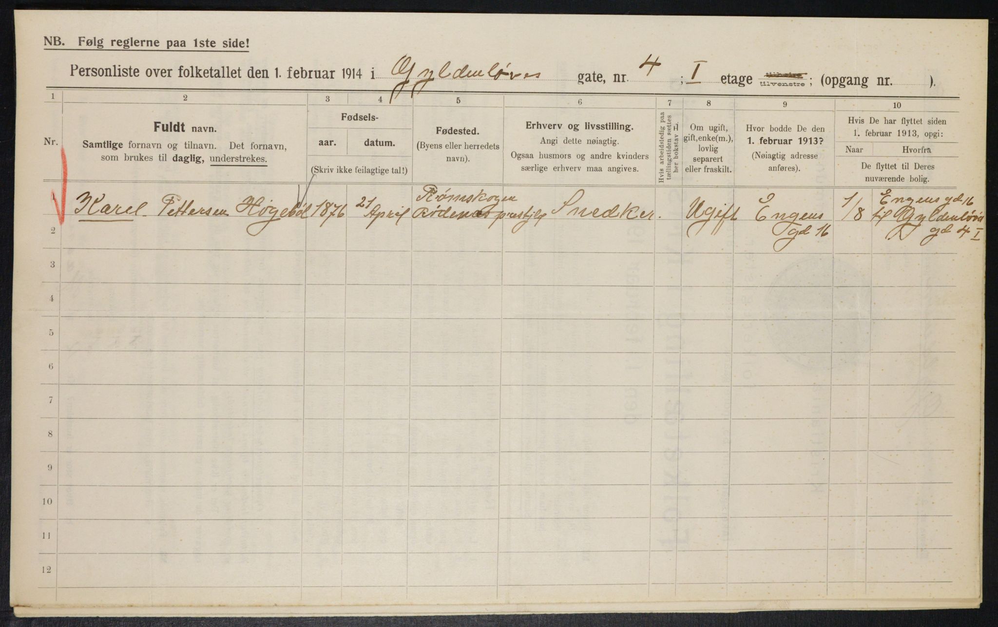 OBA, Municipal Census 1914 for Kristiania, 1914, p. 32579