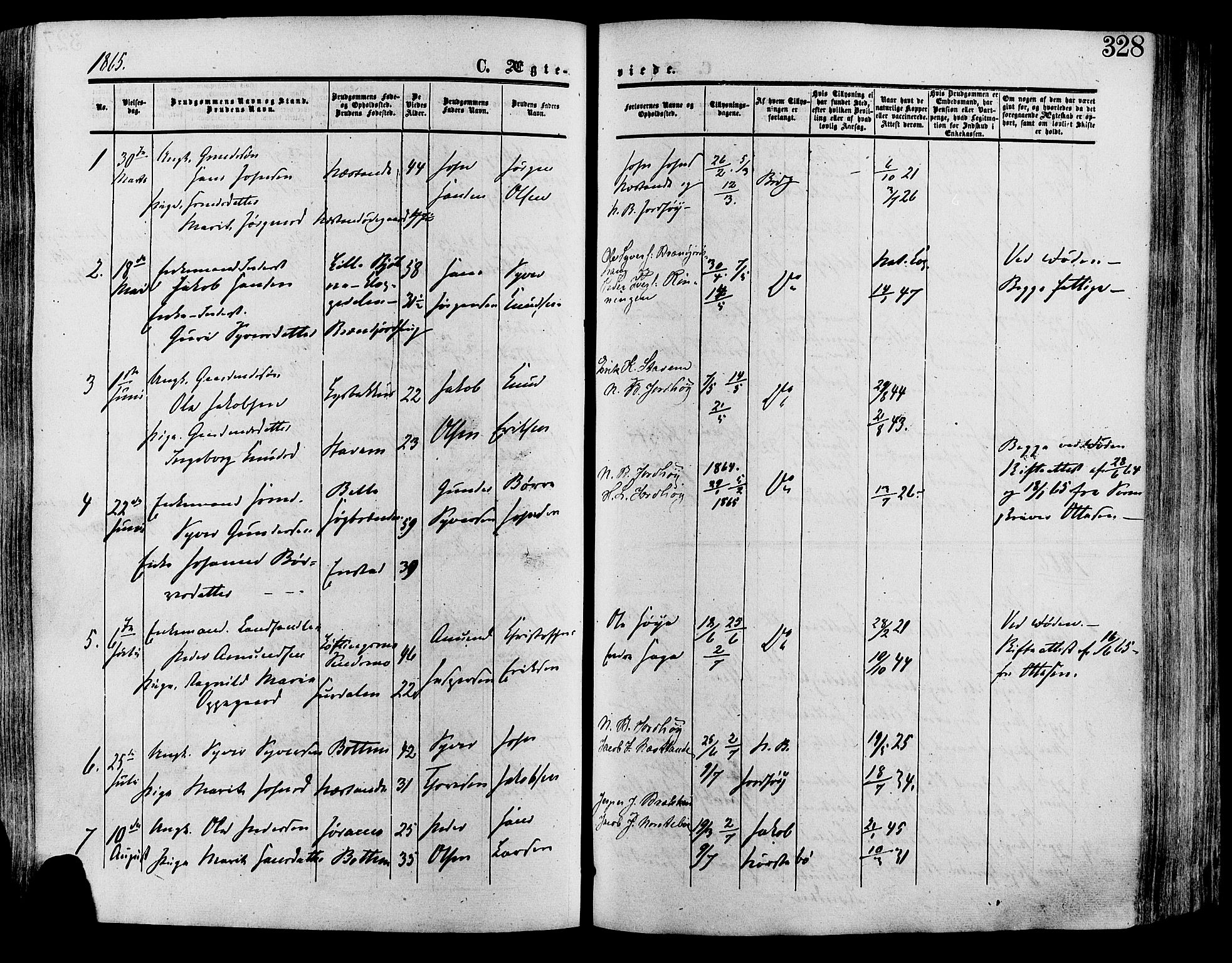 Lesja prestekontor, SAH/PREST-068/H/Ha/Haa/L0008: Parish register (official) no. 8, 1854-1880, p. 328