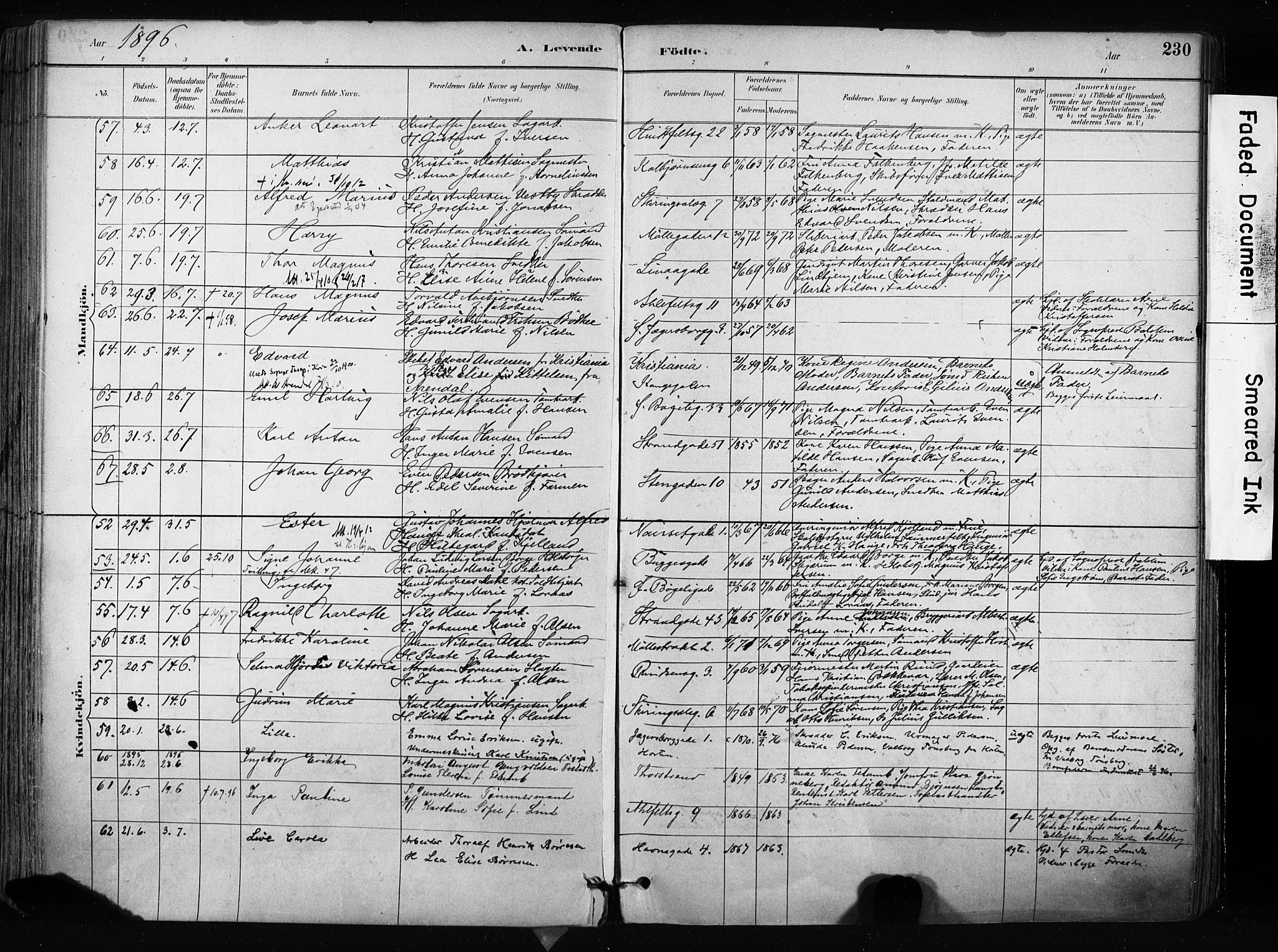 Larvik kirkebøker, AV/SAKO-A-352/F/Fa/L0009: Parish register (official) no. I 9, 1884-1904, p. 230