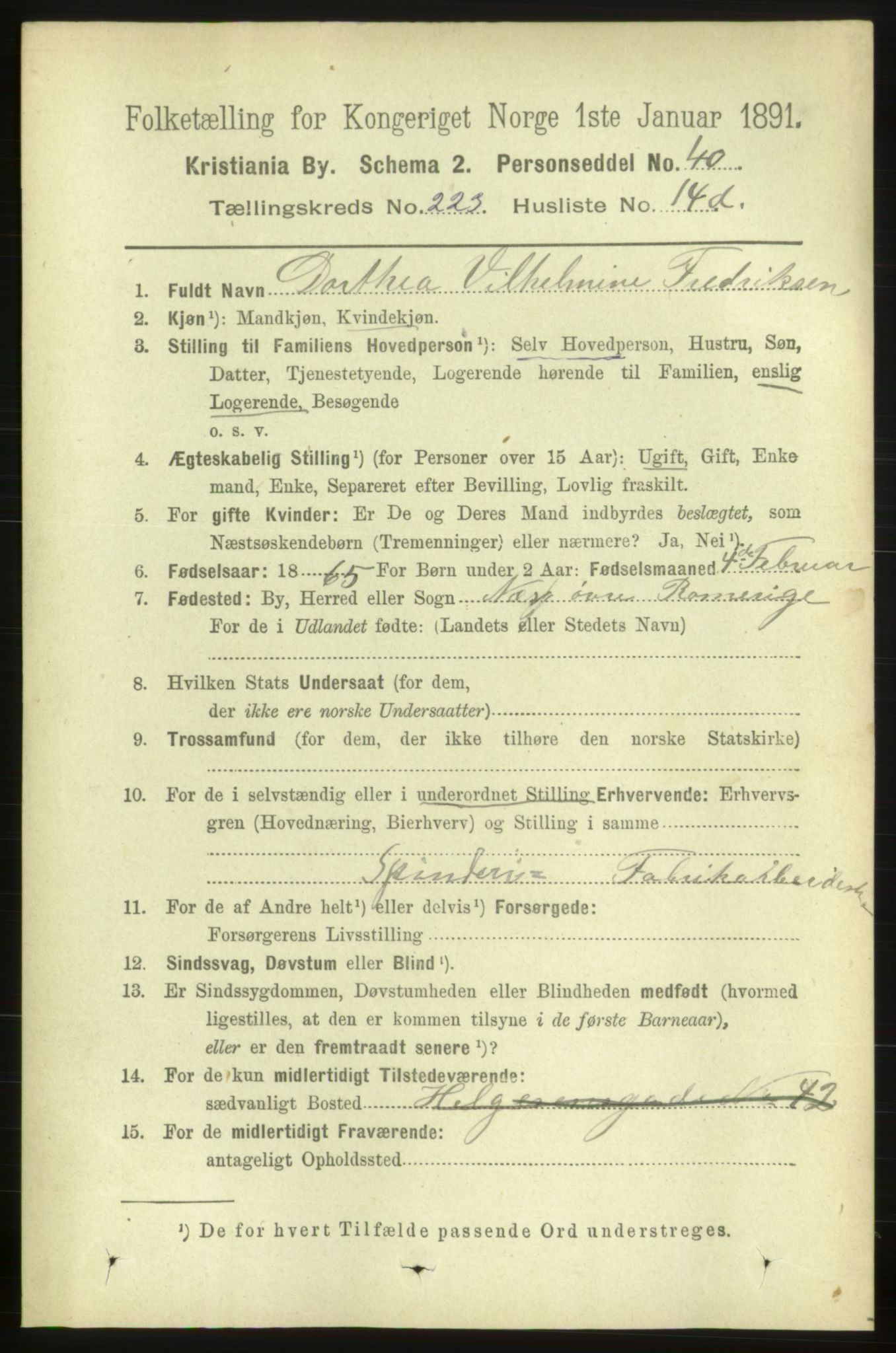 RA, 1891 census for 0301 Kristiania, 1891, p. 134709