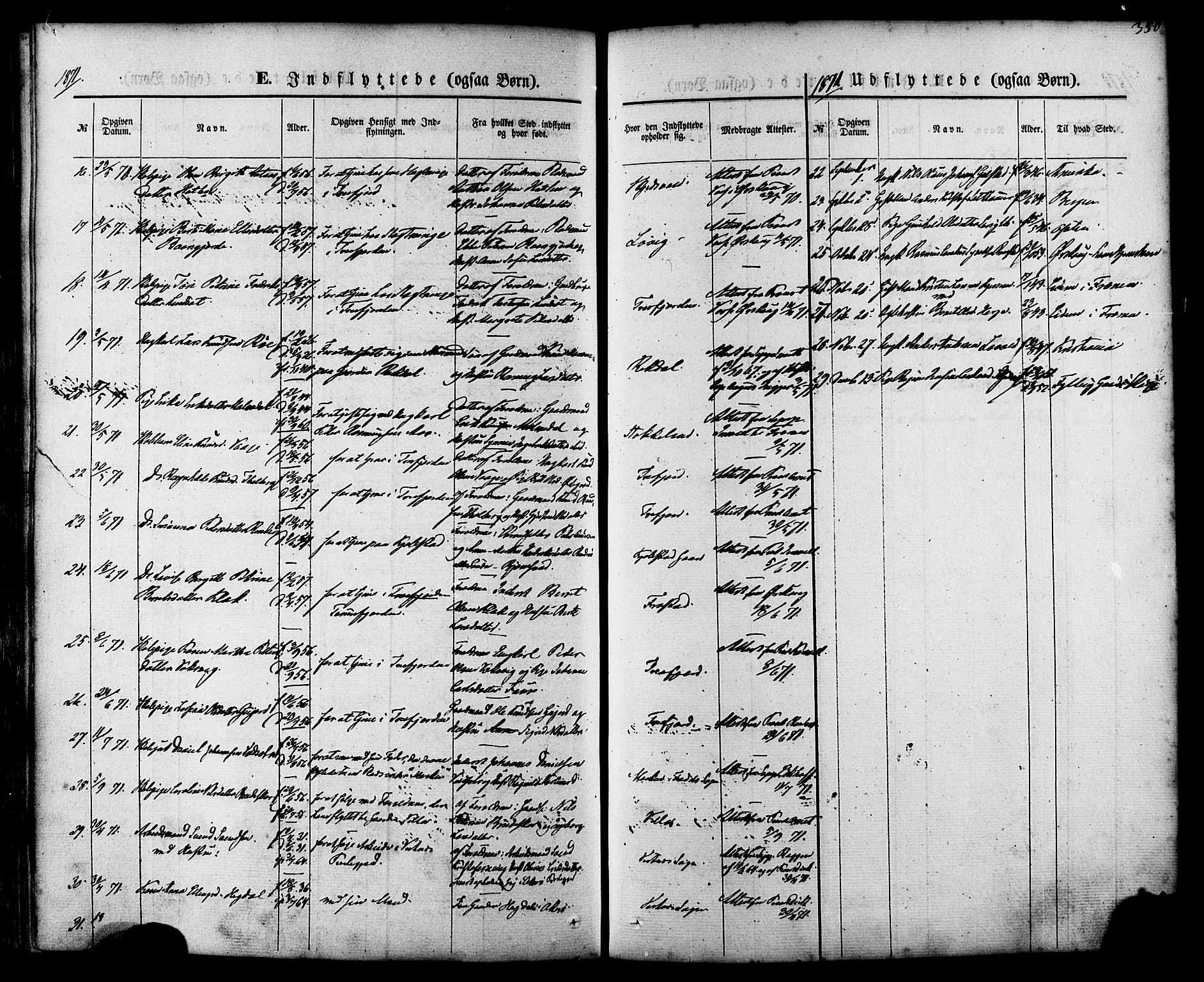 Ministerialprotokoller, klokkerbøker og fødselsregistre - Møre og Romsdal, AV/SAT-A-1454/539/L0529: Parish register (official) no. 539A02, 1848-1872, p. 350