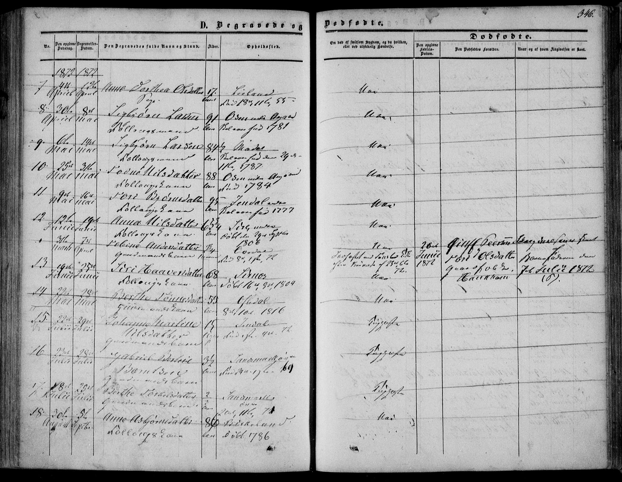 Bakke sokneprestkontor, AV/SAK-1111-0002/F/Fa/Faa/L0006: Parish register (official) no. A 6, 1855-1877, p. 346