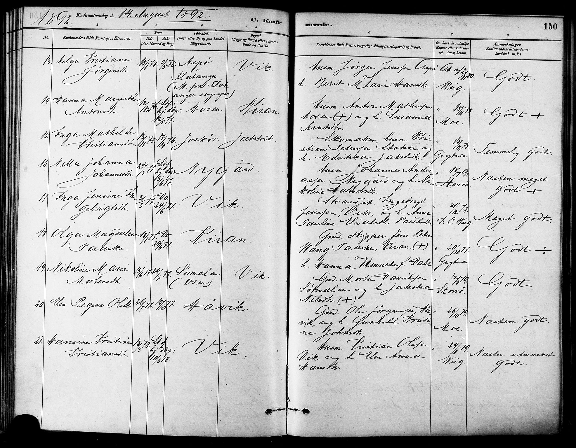 Ministerialprotokoller, klokkerbøker og fødselsregistre - Sør-Trøndelag, SAT/A-1456/657/L0707: Parish register (official) no. 657A08, 1879-1893, p. 150