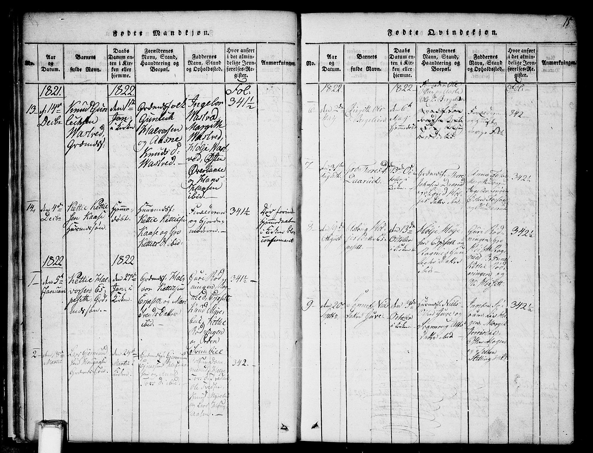 Gransherad kirkebøker, SAKO/A-267/G/Gb/L0001: Parish register (copy) no. II 1, 1815-1860, p. 15