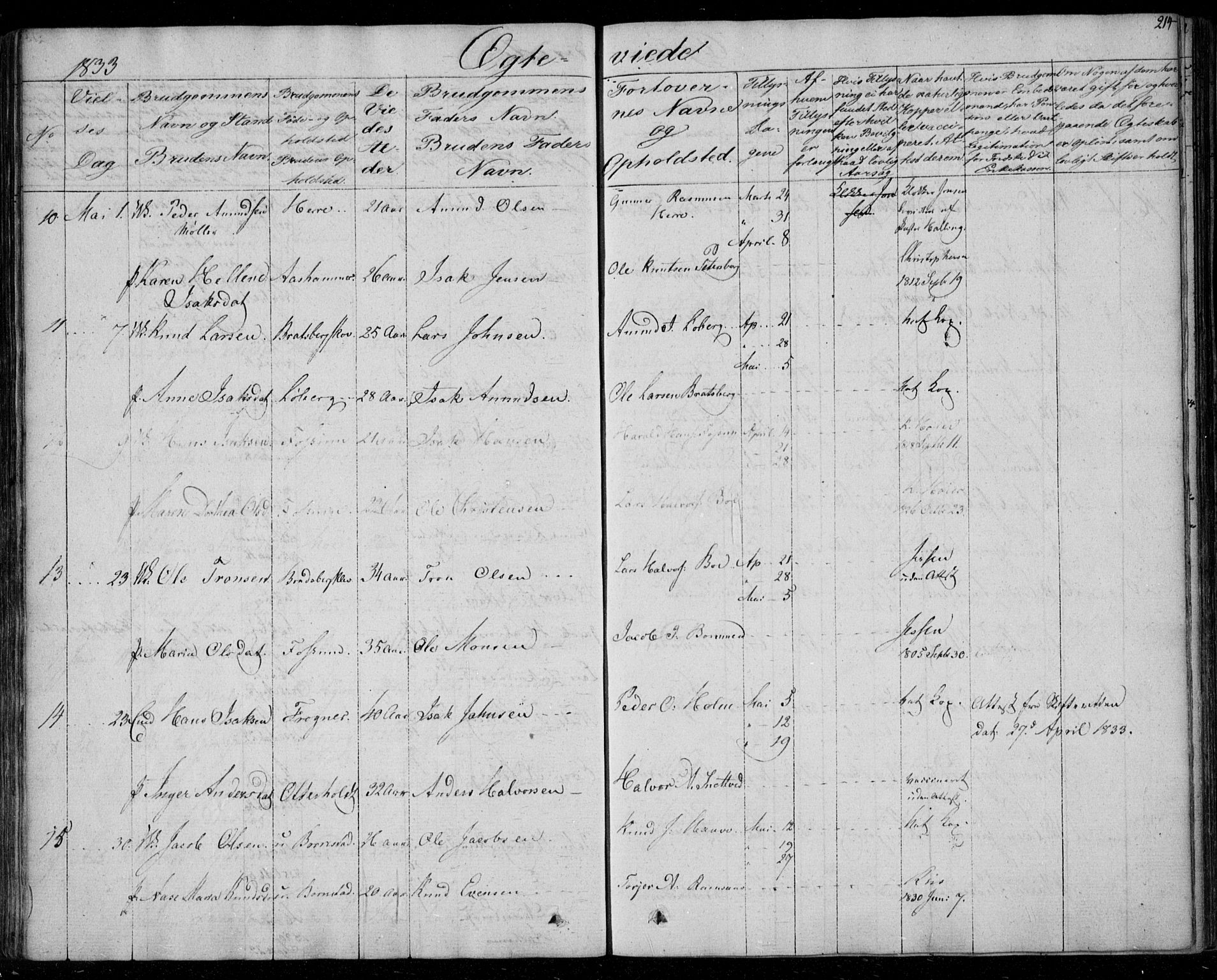 Gjerpen kirkebøker, AV/SAKO-A-265/F/Fa/L0006: Parish register (official) no. I 6, 1829-1834, p. 214